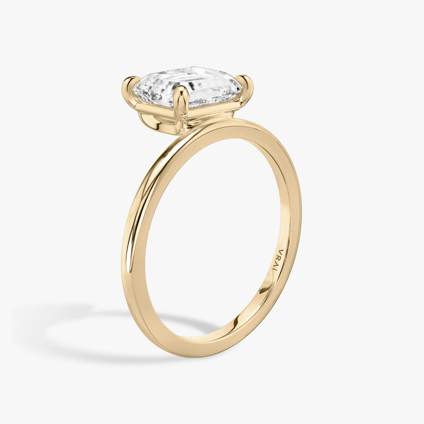 The Hover | Radiant | 14k | Rose Gold | bandAccent: Plain | diamondOrientation: vertical | caratWeight: other