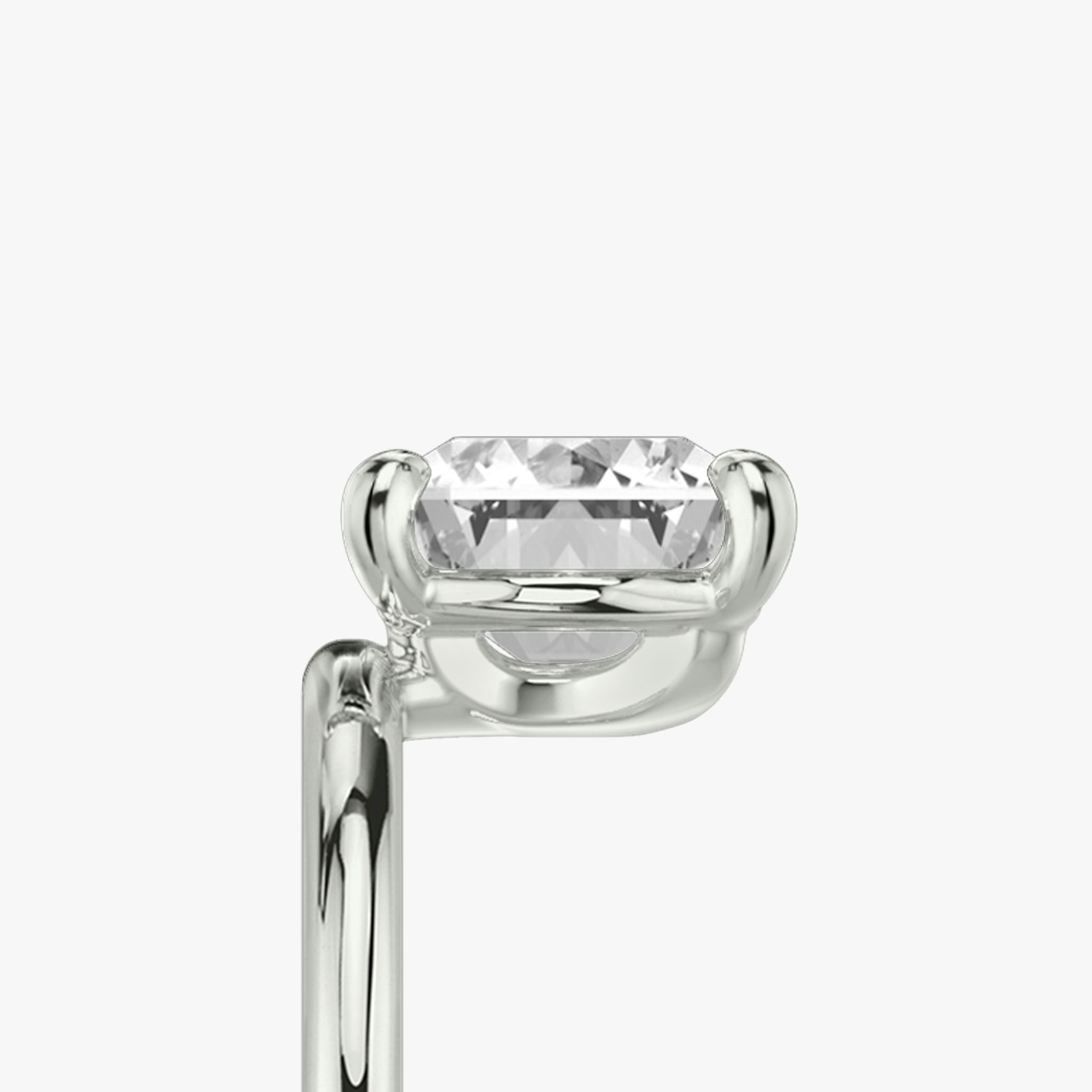 The Hover | Radiant | 18k | White Gold | bandAccent: Plain | diamondOrientation: vertical | caratWeight: other