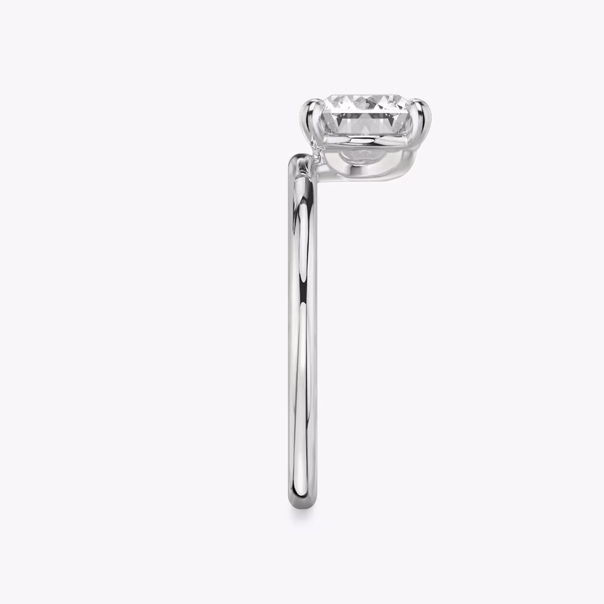The Hover | Radiant | 18k | White Gold | bandAccent: Plain | diamondOrientation: vertical | caratWeight: other