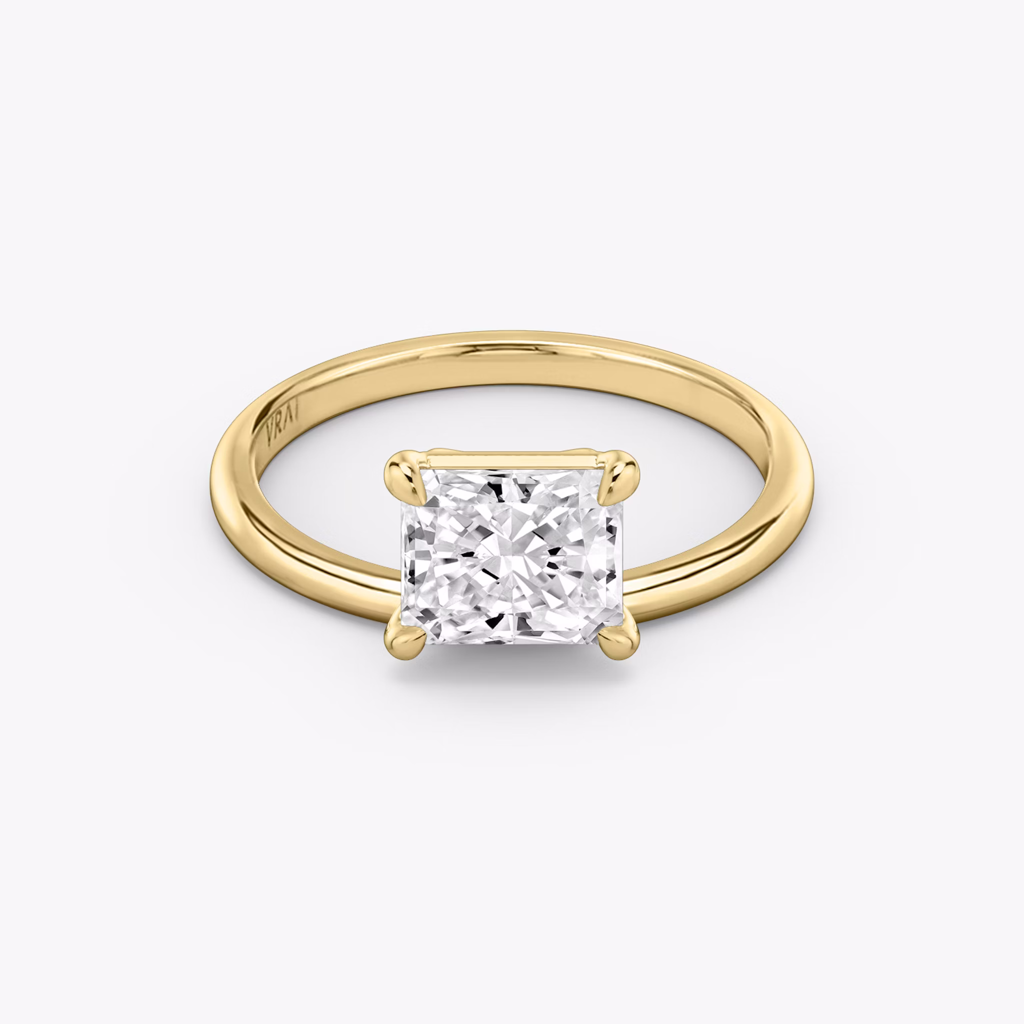 The Hover | Radiant | 18k | Yellow Gold | bandAccent: Plain | diamondOrientation: vertical | caratWeight: other
