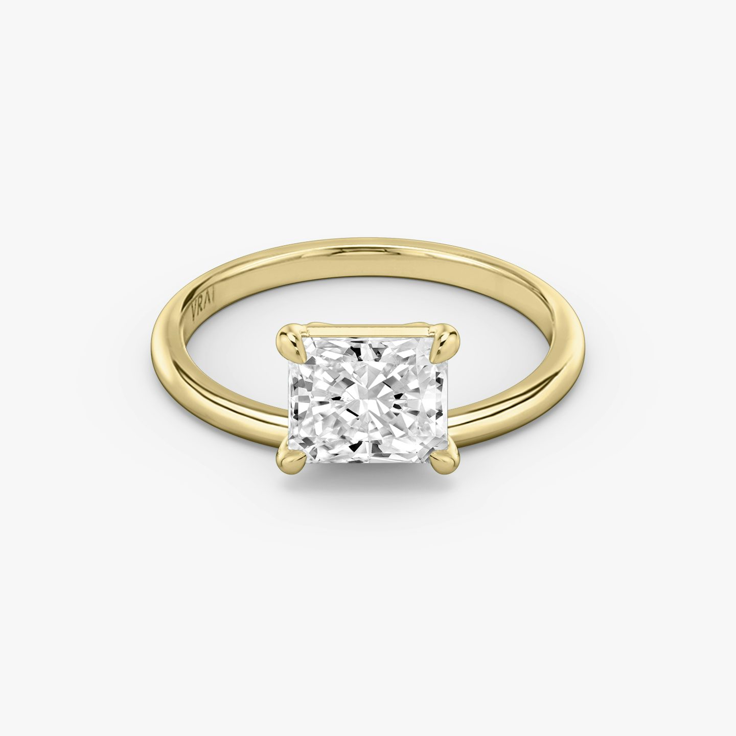 Anillo de compromiso Hover | Radiante | 18k | Oro amarillo | bandAccent: Simple | diamondOrientation: vertical | caratWeight: other