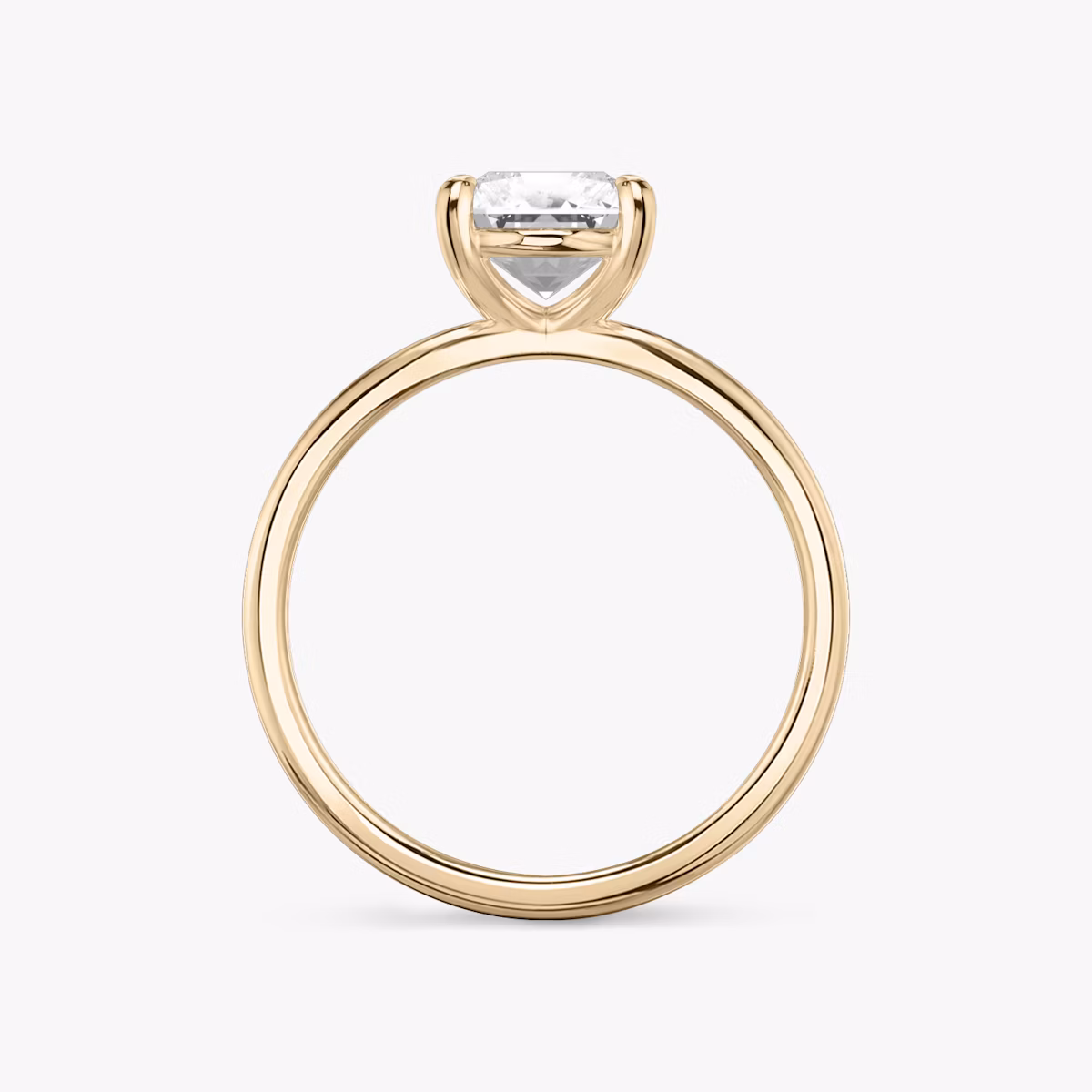 The Duet | Radiant | 14k | Rose Gold | bandAccent: Plain | diamondOrientation: vertical | caratWeight: other
