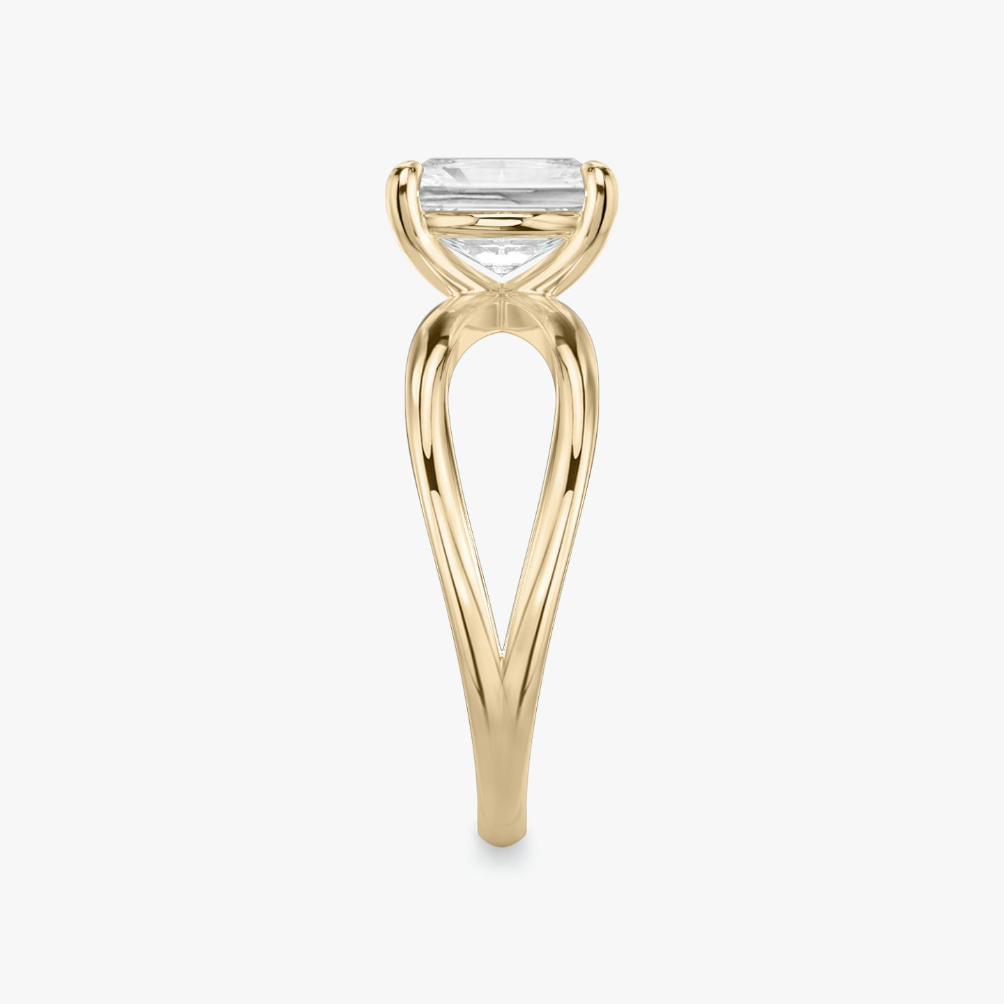 The Duet | Radiant | 14k | Rose Gold | bandAccent: Plain | diamondOrientation: vertical | caratWeight: other