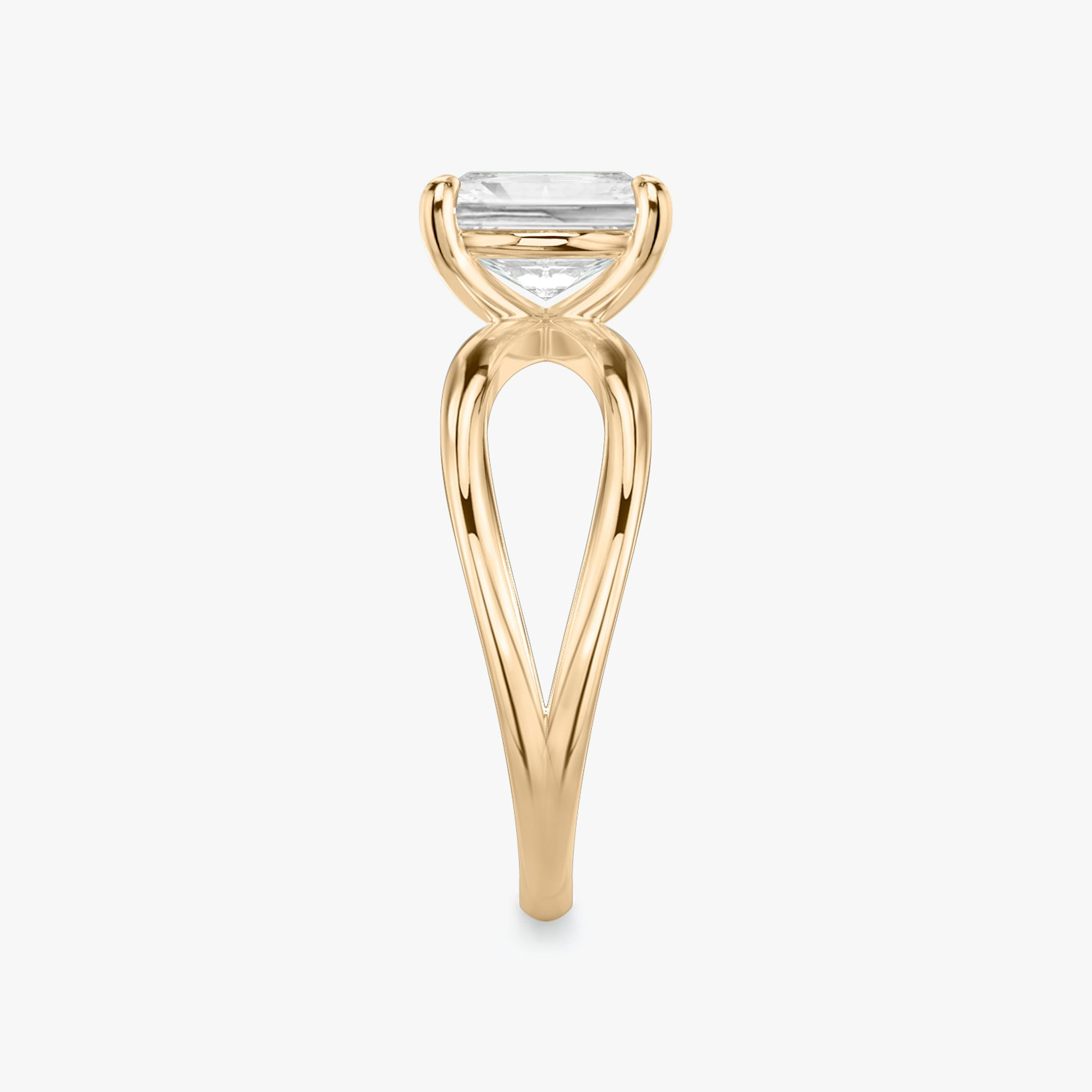 The Duet | Radiant | 14k | Rose Gold | bandAccent: Plain | diamondOrientation: vertical | caratWeight: other