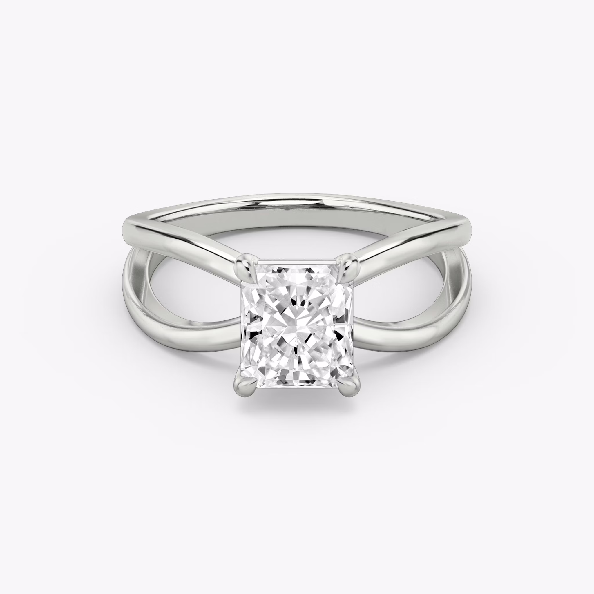 The Duet | Radiant | Platinum | bandAccent: Plain | diamondOrientation: vertical | caratWeight: other