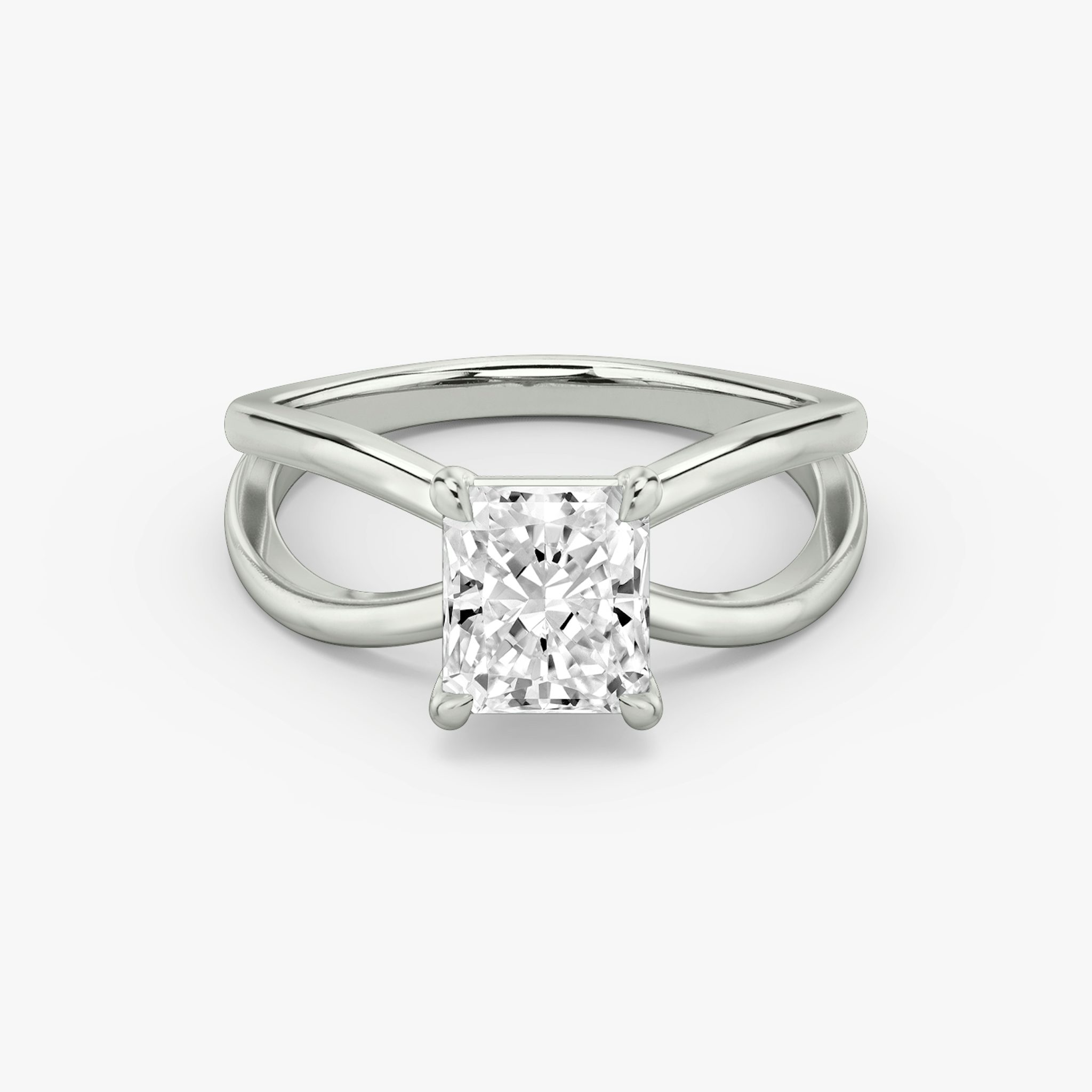 The Duet | Radiant | Platinum | bandAccent: Plain | diamondOrientation: vertical | caratWeight: other