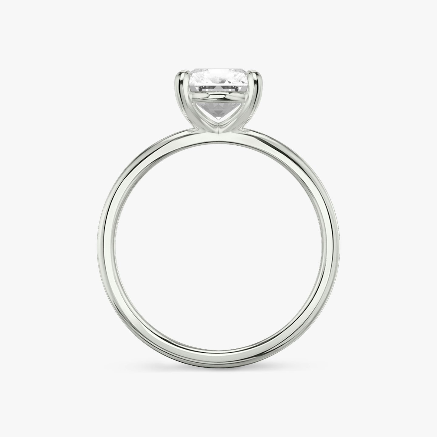The Duet | Radiant | 18k | White Gold | bandAccent: Plain | diamondOrientation: vertical | caratWeight: other