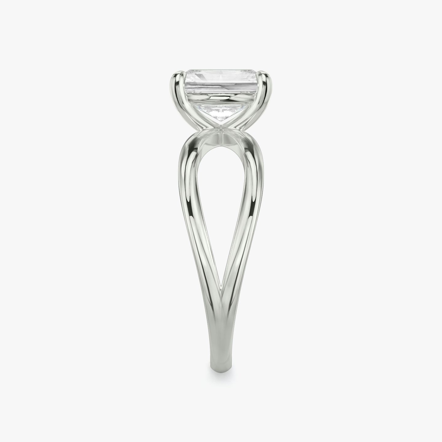 The Duet | Radiant | 18k | White Gold | bandAccent: Plain | diamondOrientation: vertical | caratWeight: other