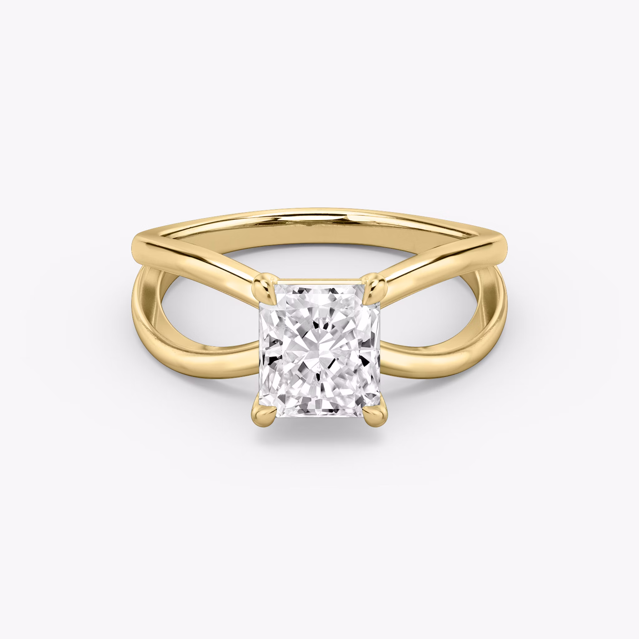 The Duet | Radiant | 18k | Yellow Gold | bandAccent: Plain | diamondOrientation: vertical | caratWeight: other