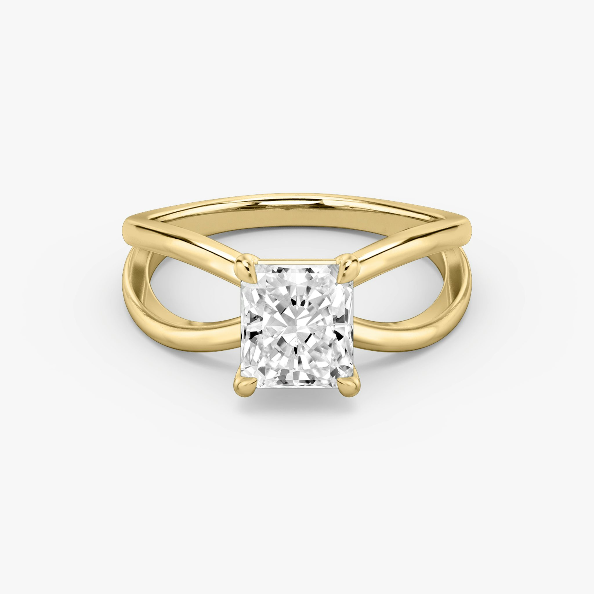 The Duet | Radiant | 18k | Yellow Gold | bandAccent: Plain | diamondOrientation: vertical | caratWeight: other