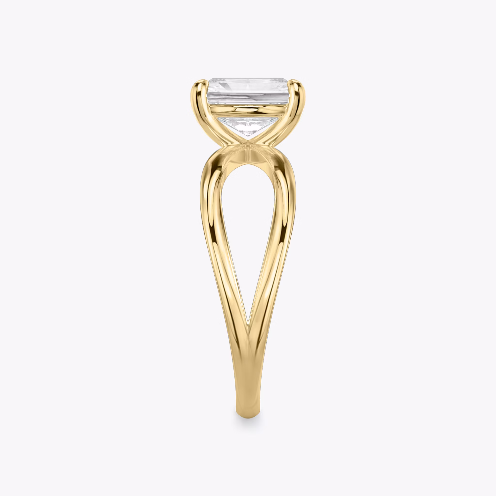 The Duet | Radiant | 18k | Yellow Gold | bandAccent: Plain | diamondOrientation: vertical | caratWeight: other