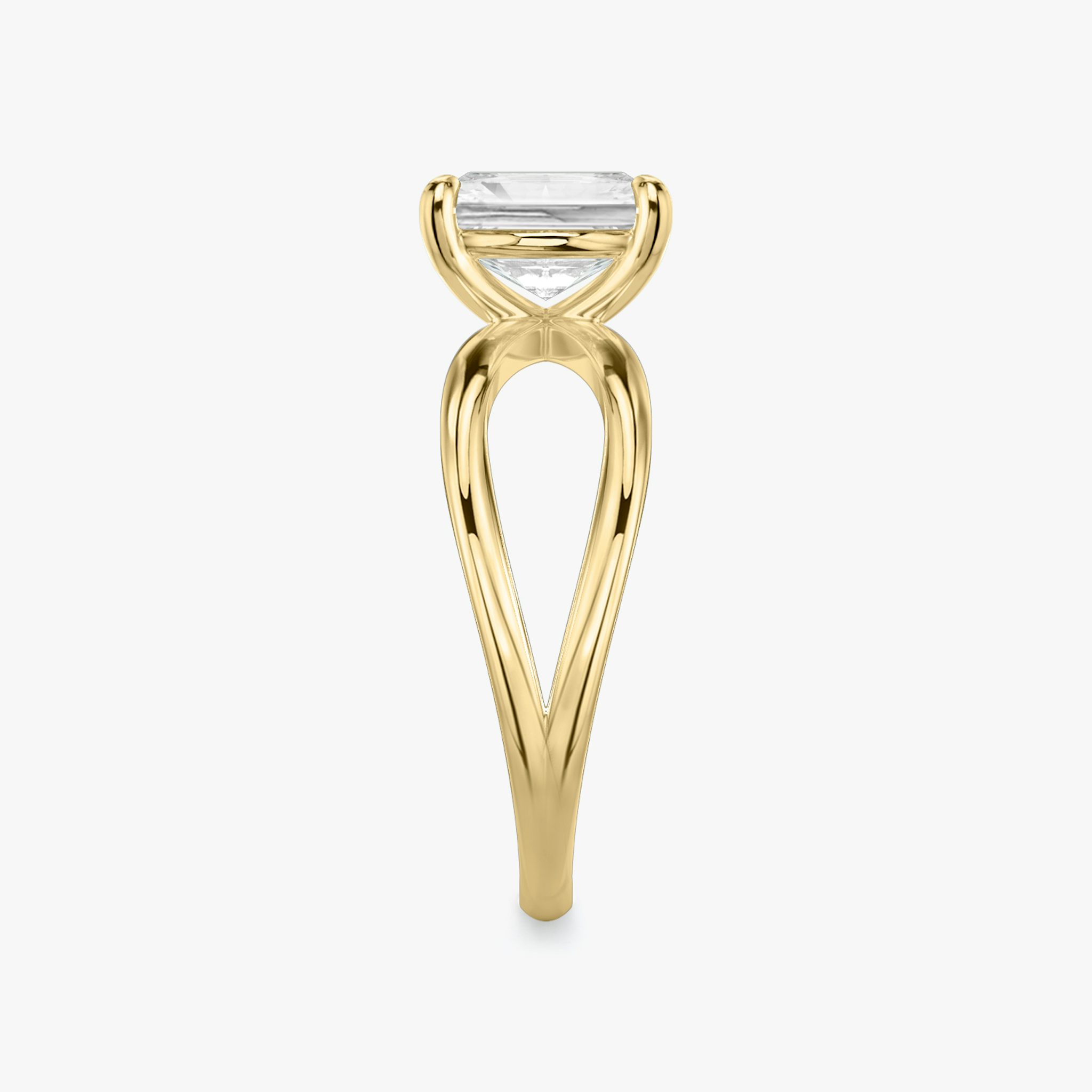 The Duet | Radiant | 18k | Yellow Gold | bandAccent: Plain | diamondOrientation: vertical | caratWeight: other