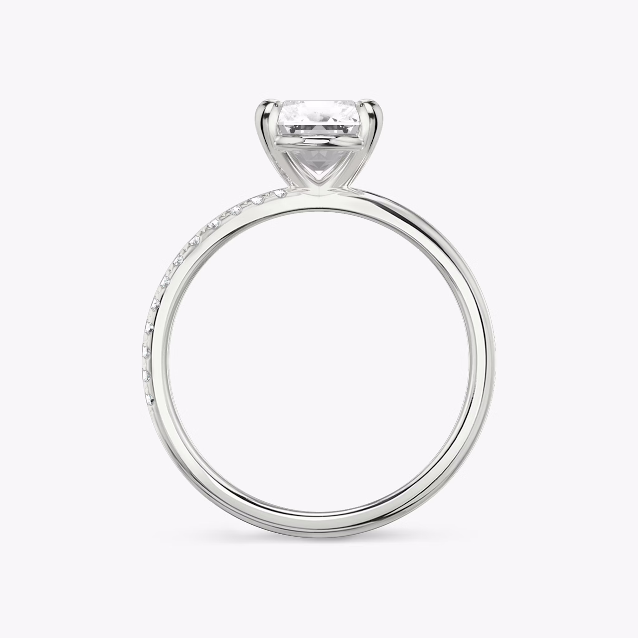 The Duet | Radiant | Platinum | bandAccent: Pavé | diamondOrientation: vertical | caratWeight: other