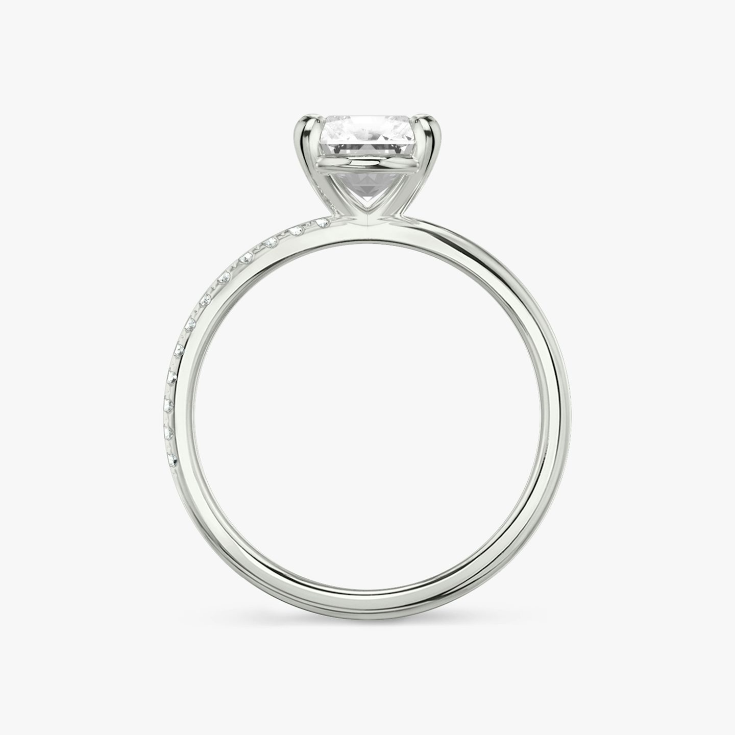 The Duet | Radiant | 18k | White Gold | bandAccent: Pavé | diamondOrientation: vertical | caratWeight: other