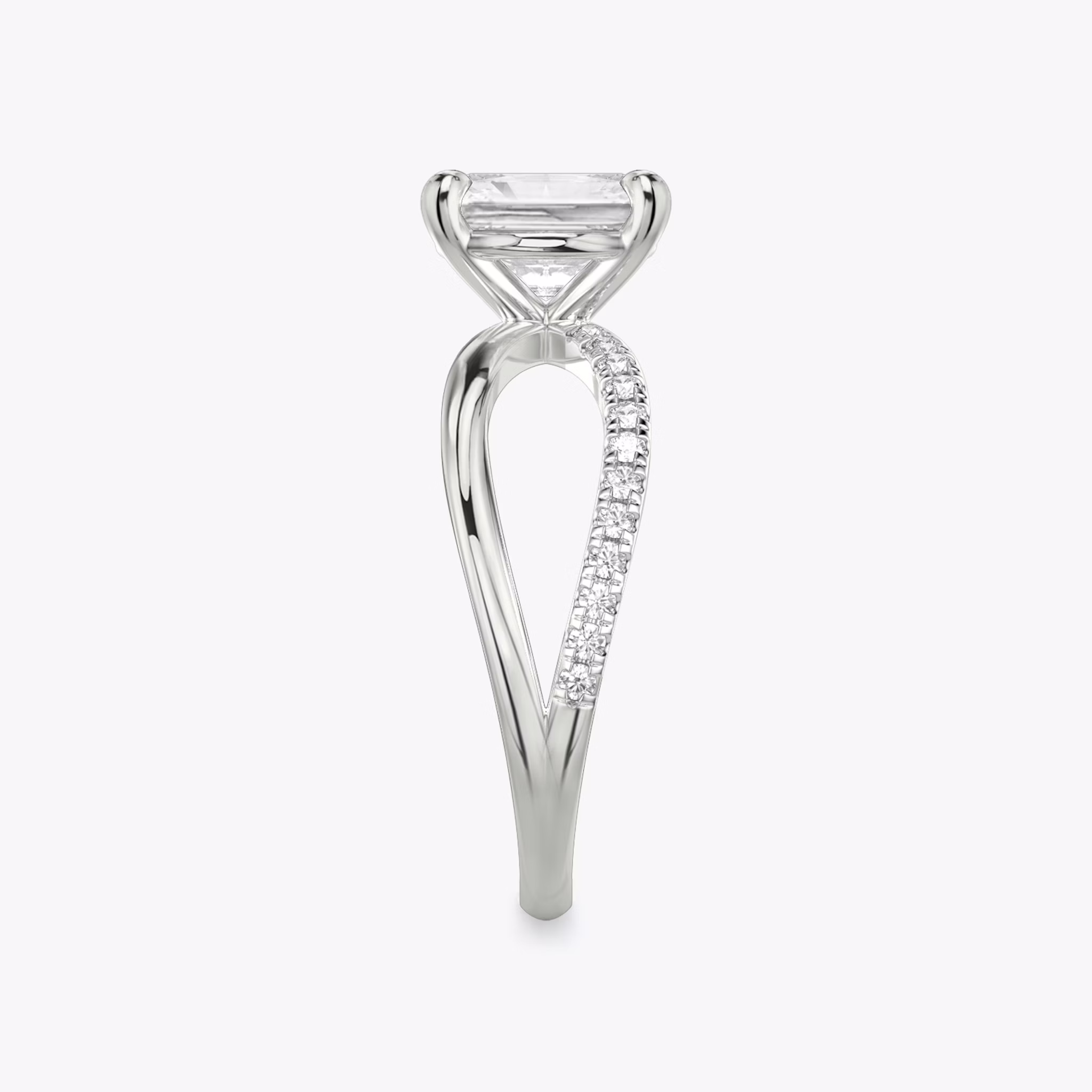 The Duet | Radiant | Platinum | bandAccent: Pavé | diamondOrientation: vertical | caratWeight: other