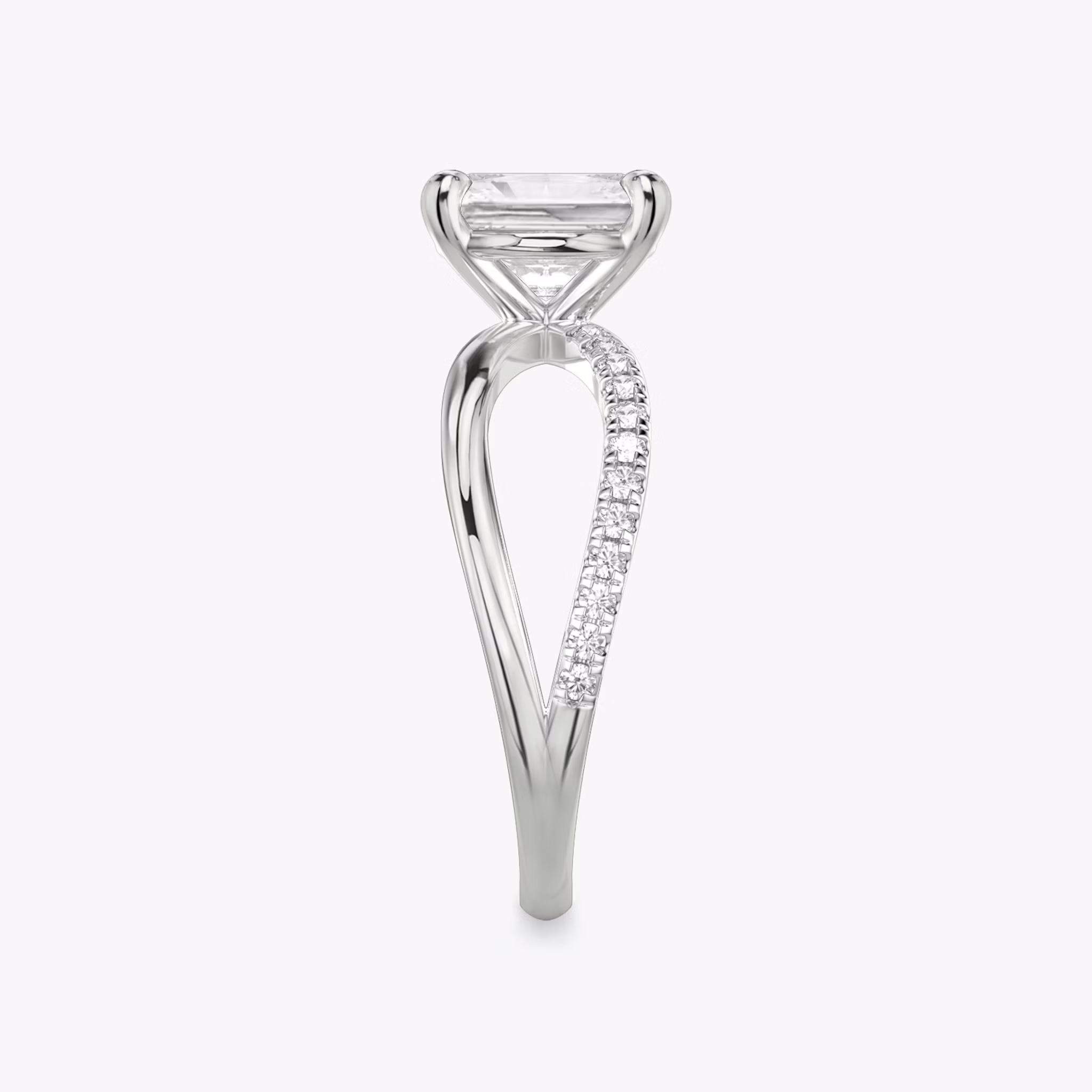 The Duet | Radiant | Platinum | bandAccent: Pavé | diamondOrientation: vertical | caratWeight: other