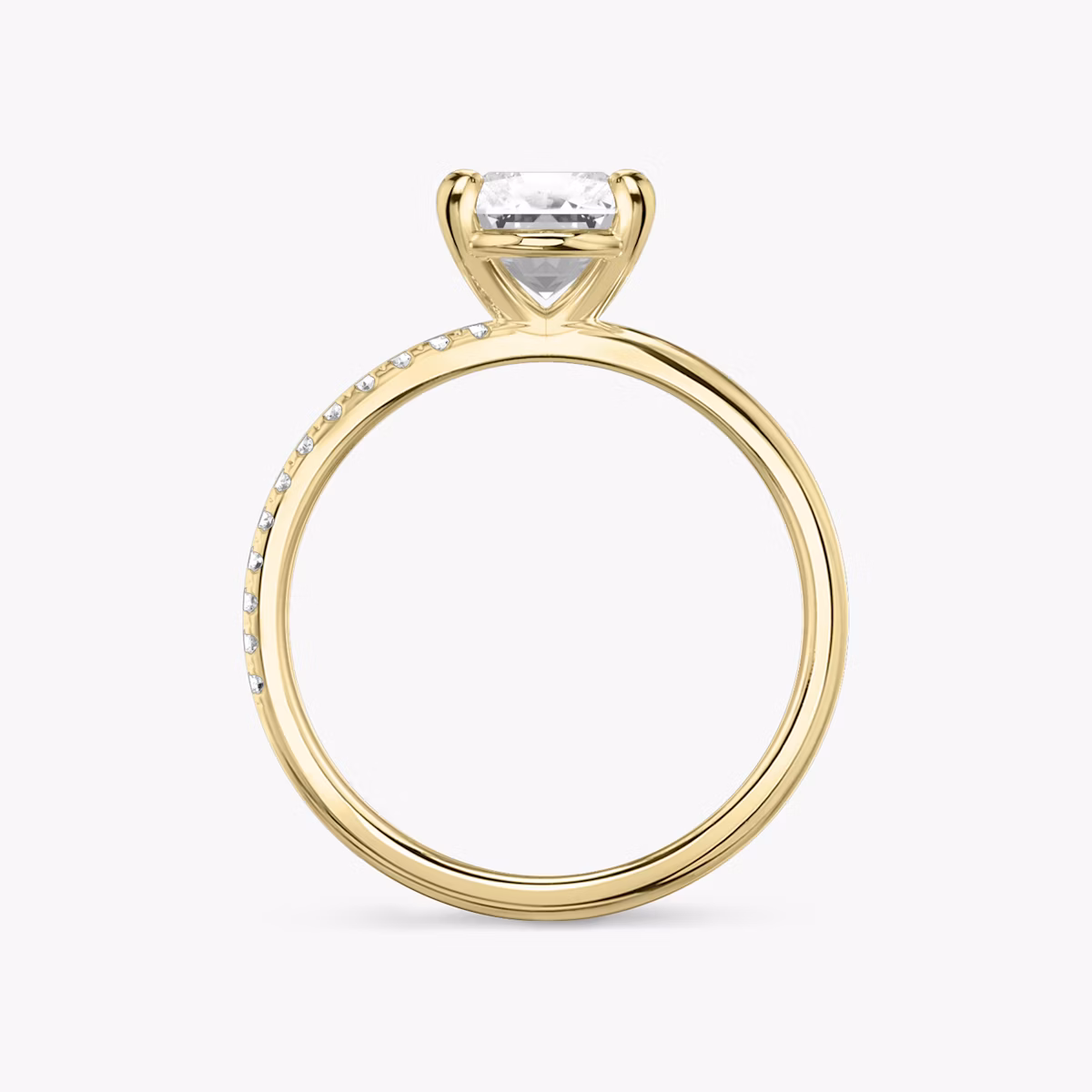 The Duet | Radiant | 18k | Yellow Gold | bandAccent: Pavé | diamondOrientation: vertical | caratWeight: other