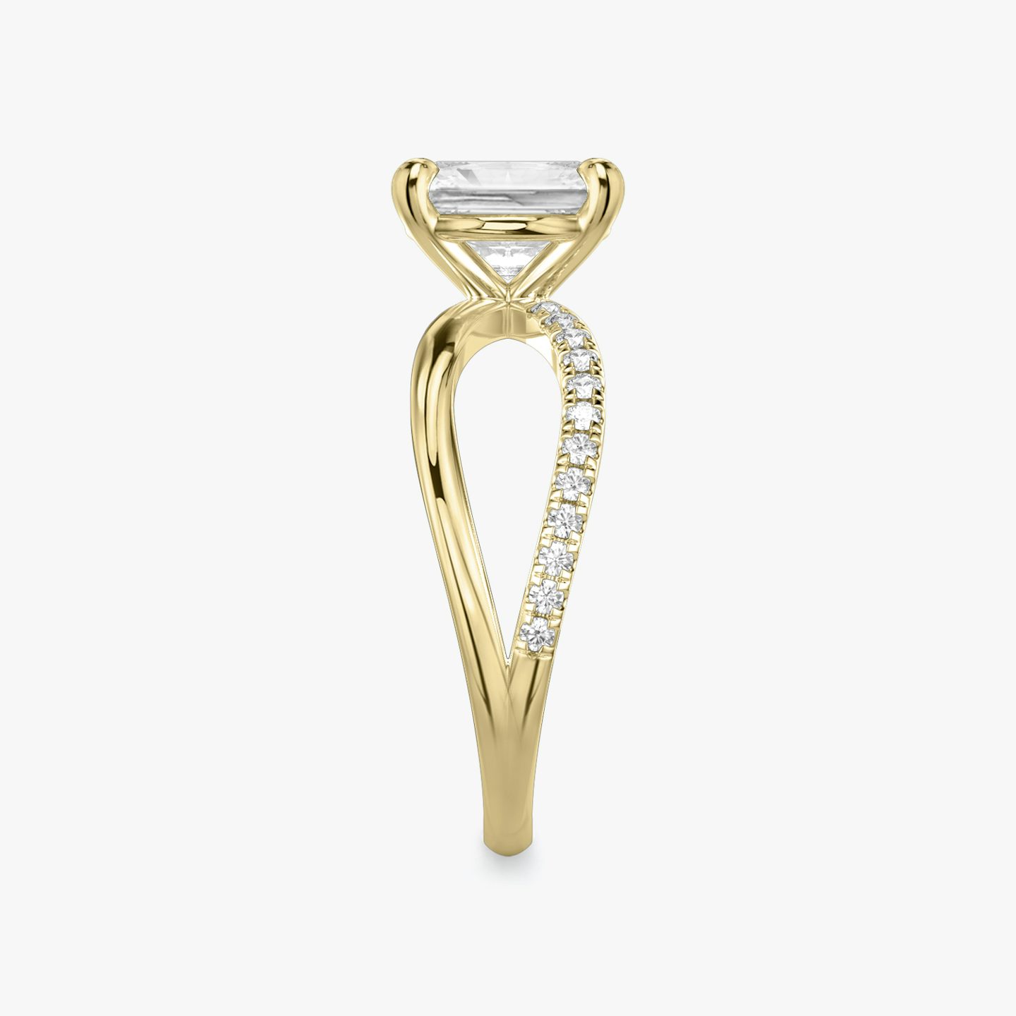 The Duet | Radiant | 18k | Yellow Gold | bandAccent: Pavé | diamondOrientation: vertical | caratWeight: other