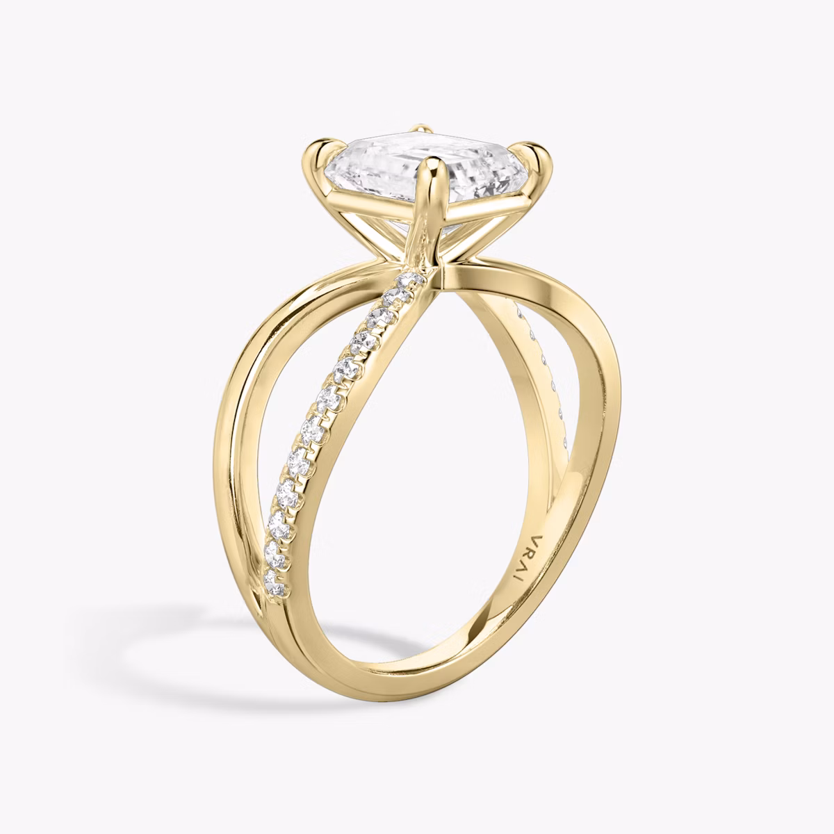 The Duet | Radiant | 18k | Yellow Gold | bandAccent: Pavé | diamondOrientation: vertical | caratWeight: other