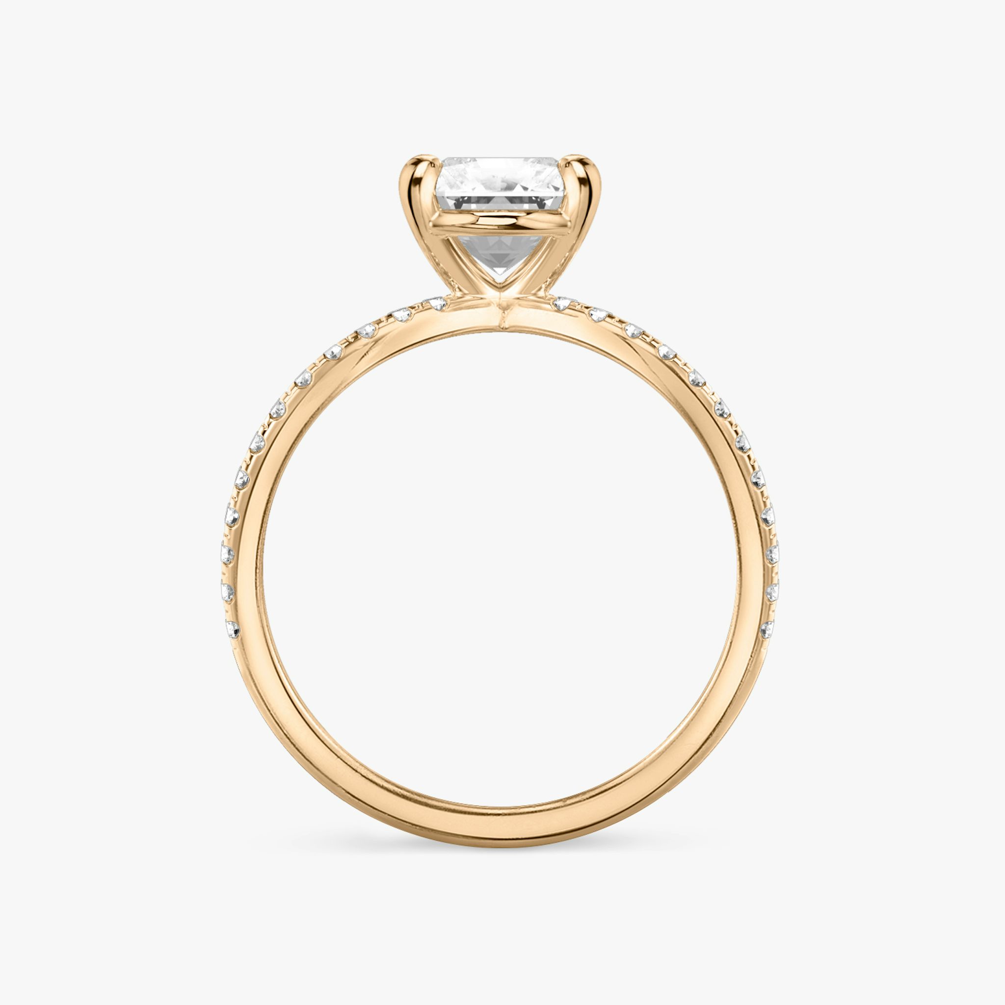 The Duet | Radiant | 14k | Rose Gold | bandAccent: Double pavé | diamondOrientation: vertical | caratWeight: other