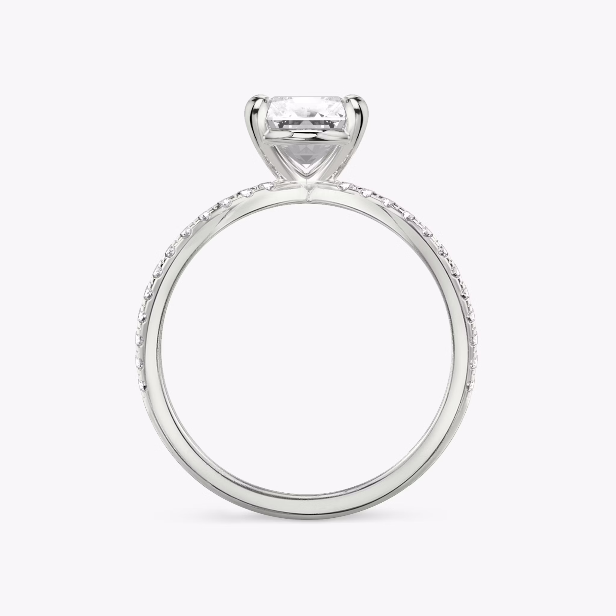 The Duet | Radiant | Platinum | bandAccent: Double pavé | diamondOrientation: vertical | caratWeight: other
