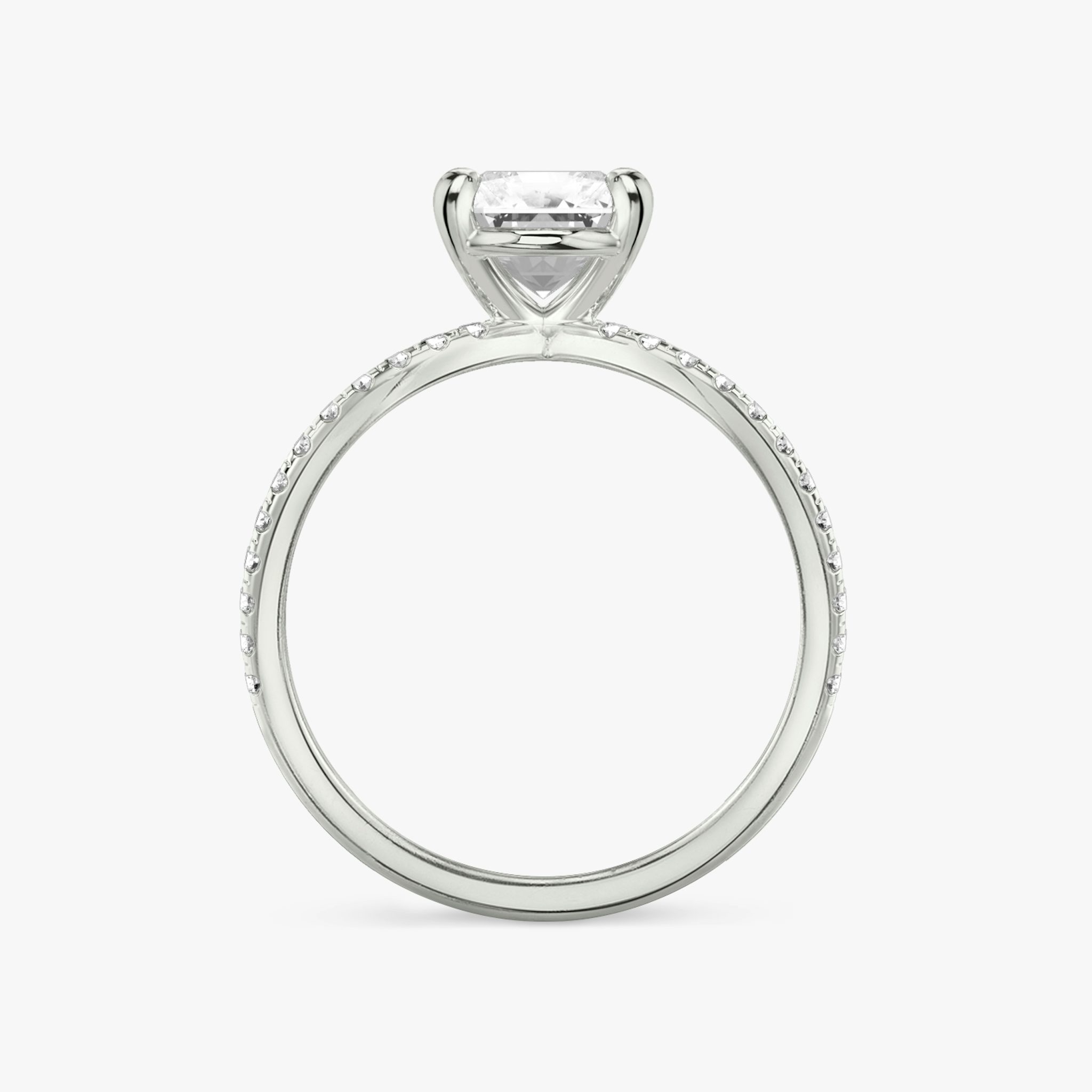The Duet | Radiant | Platinum | bandAccent: Double pavé | diamondOrientation: vertical | caratWeight: other