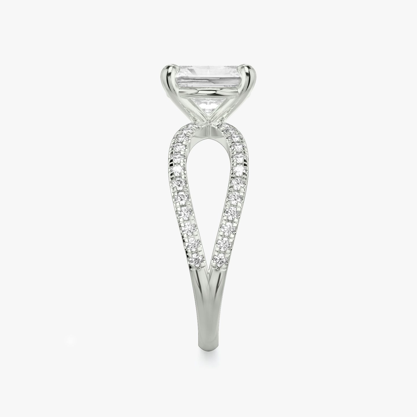 The Duet | Radiant | Platinum | bandAccent: Double pavé | diamondOrientation: vertical | caratWeight: other
