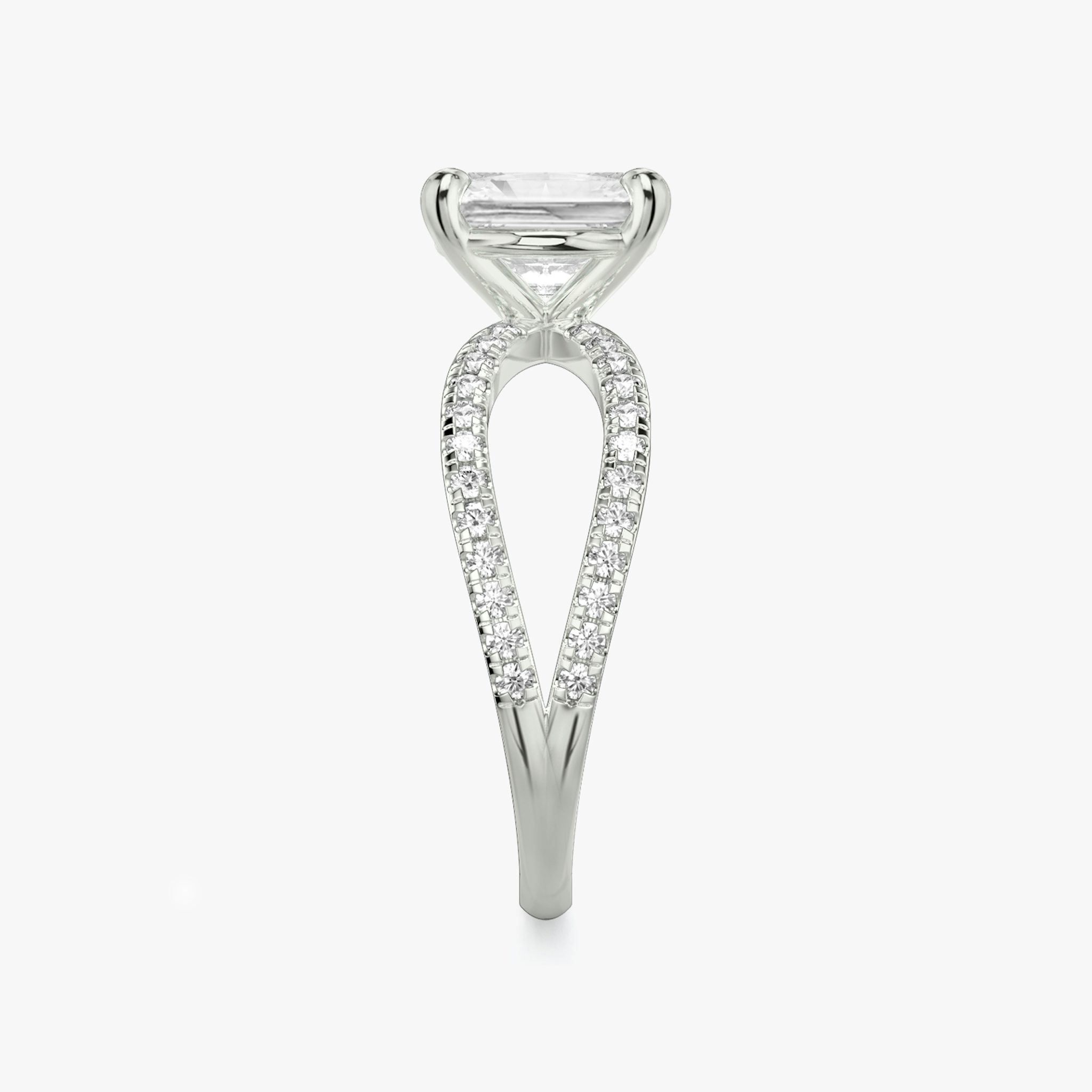 The Duet | Radiant | Platinum | bandAccent: Double pavé | diamondOrientation: vertical | caratWeight: other