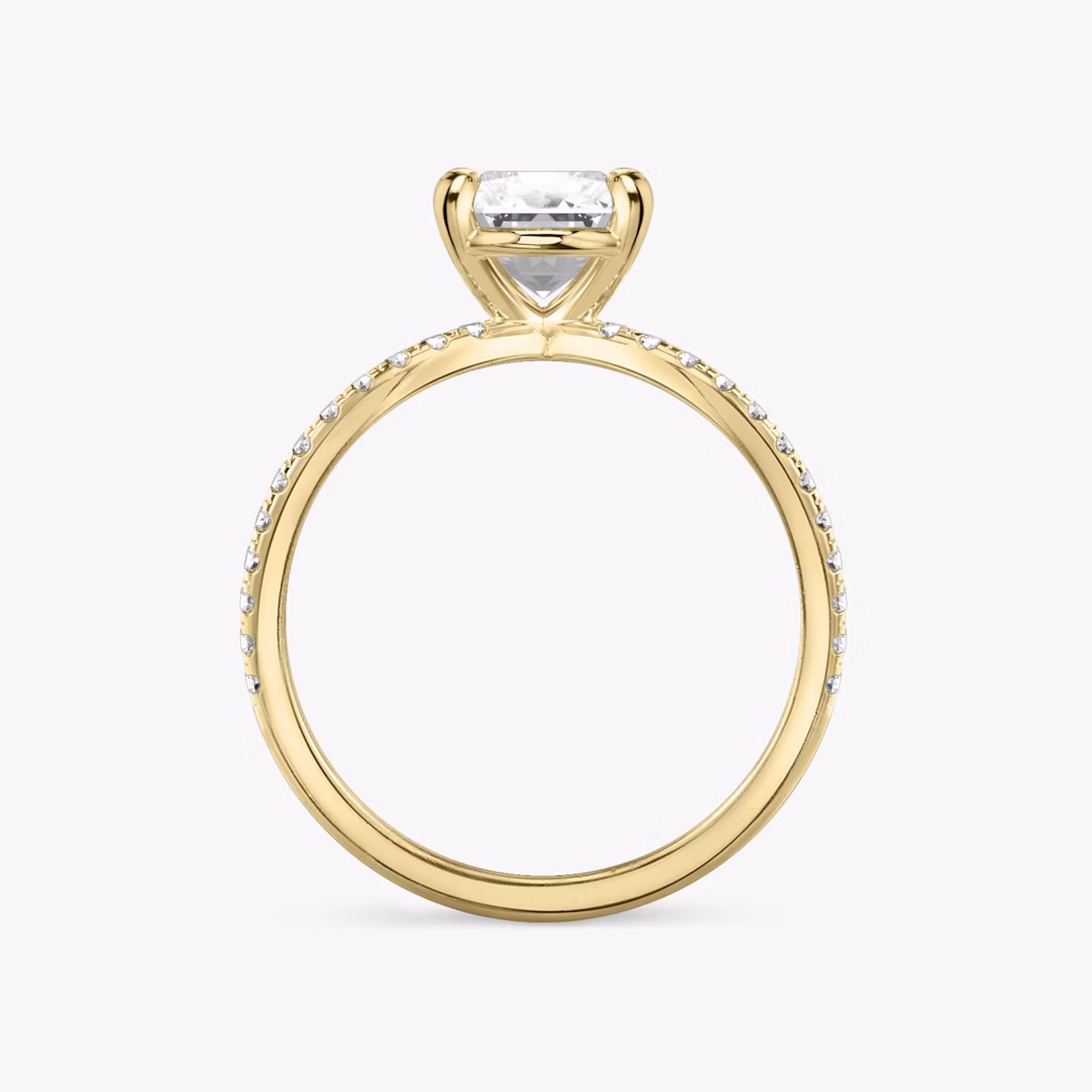 The Duet | Radiant | 18k | Yellow Gold | bandAccent: Double pavé | diamondOrientation: vertical | caratWeight: other