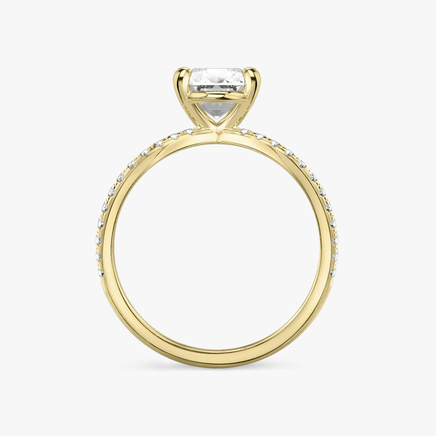 The Duet | Radiant | 18k | Yellow Gold | bandAccent: Double pavé | diamondOrientation: vertical | caratWeight: other