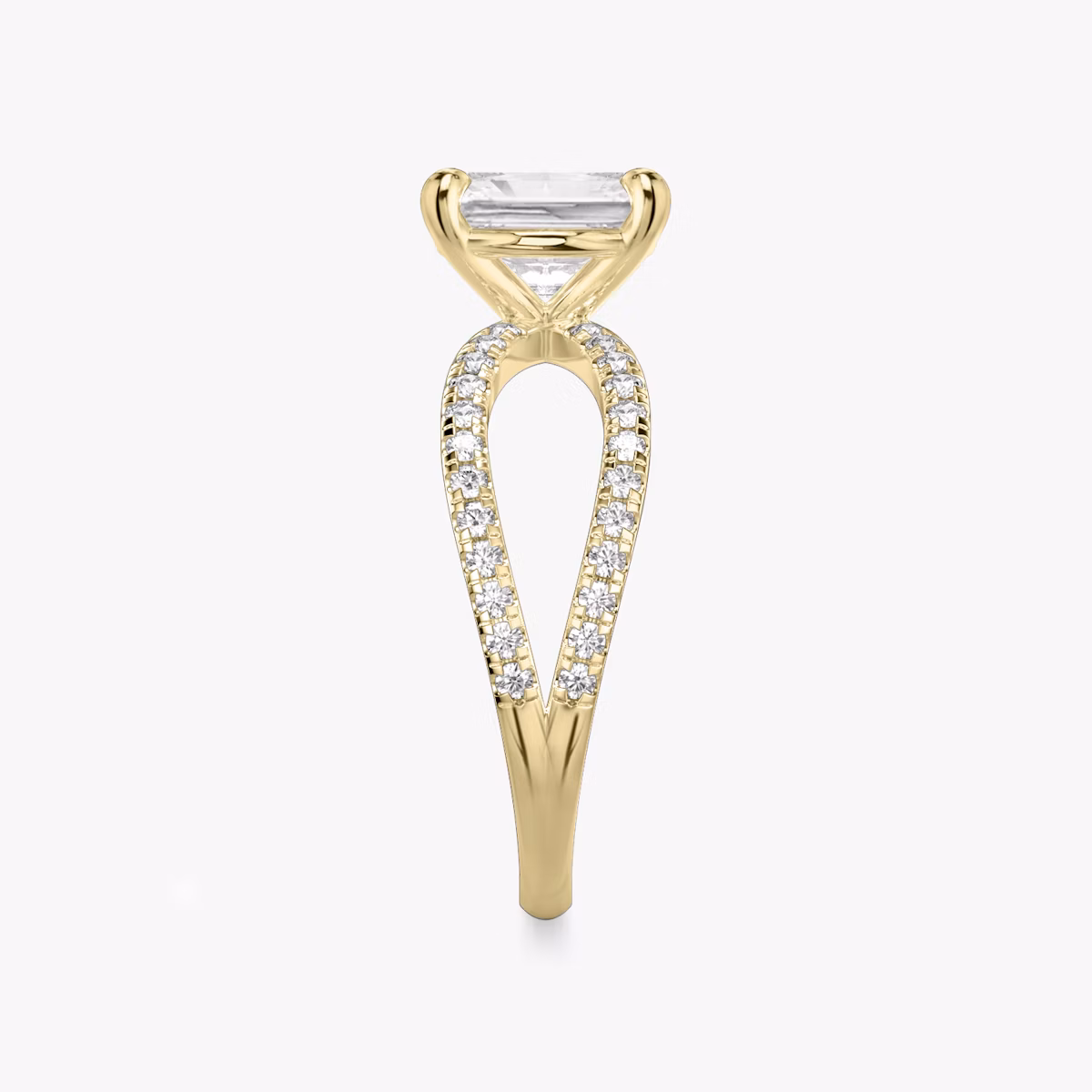 The Duet | Radiant | 18k | Yellow Gold | bandAccent: Double pavé | diamondOrientation: vertical | caratWeight: other