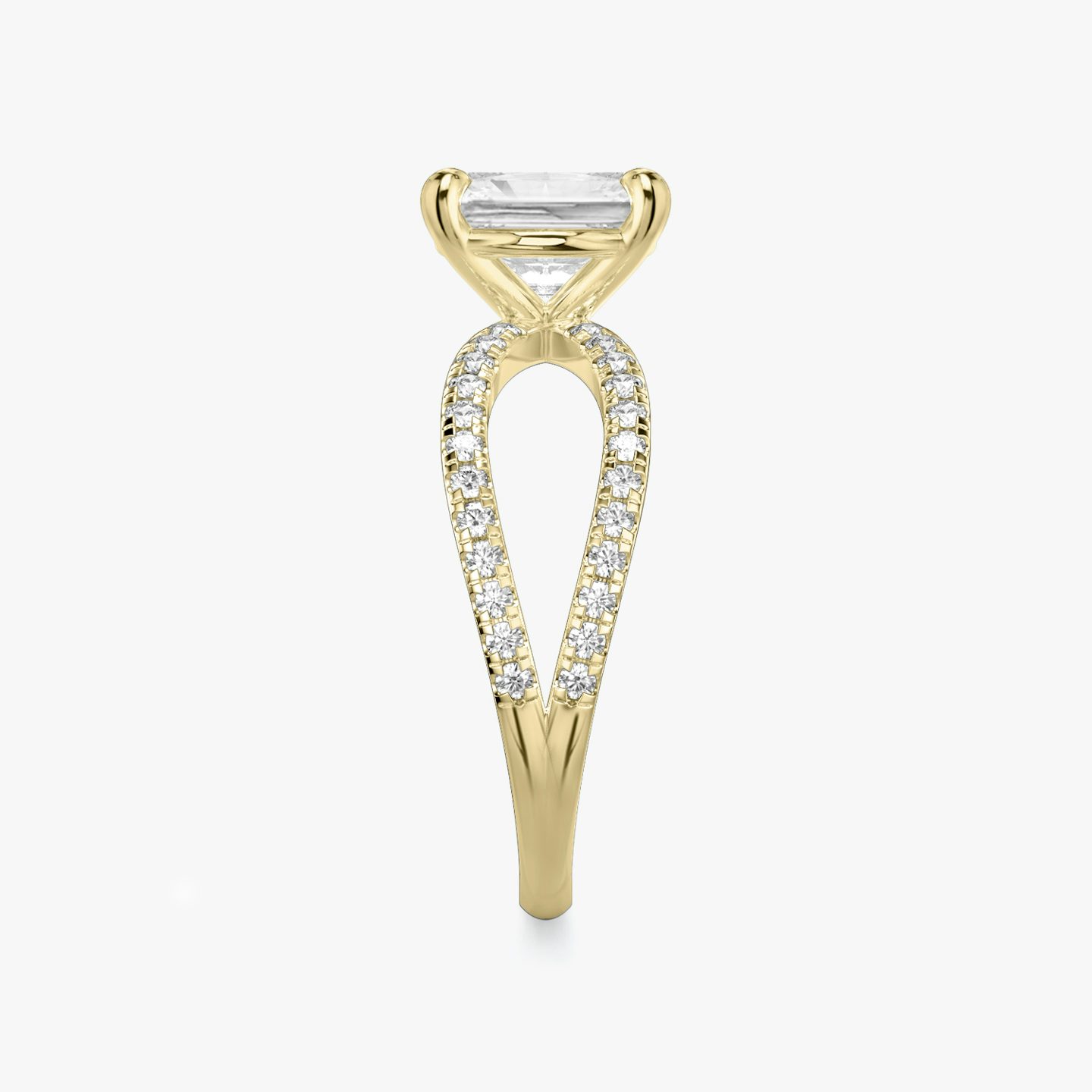 The Duet | Radiant | 18k | Yellow Gold | bandAccent: Double pavé | diamondOrientation: vertical | caratWeight: other