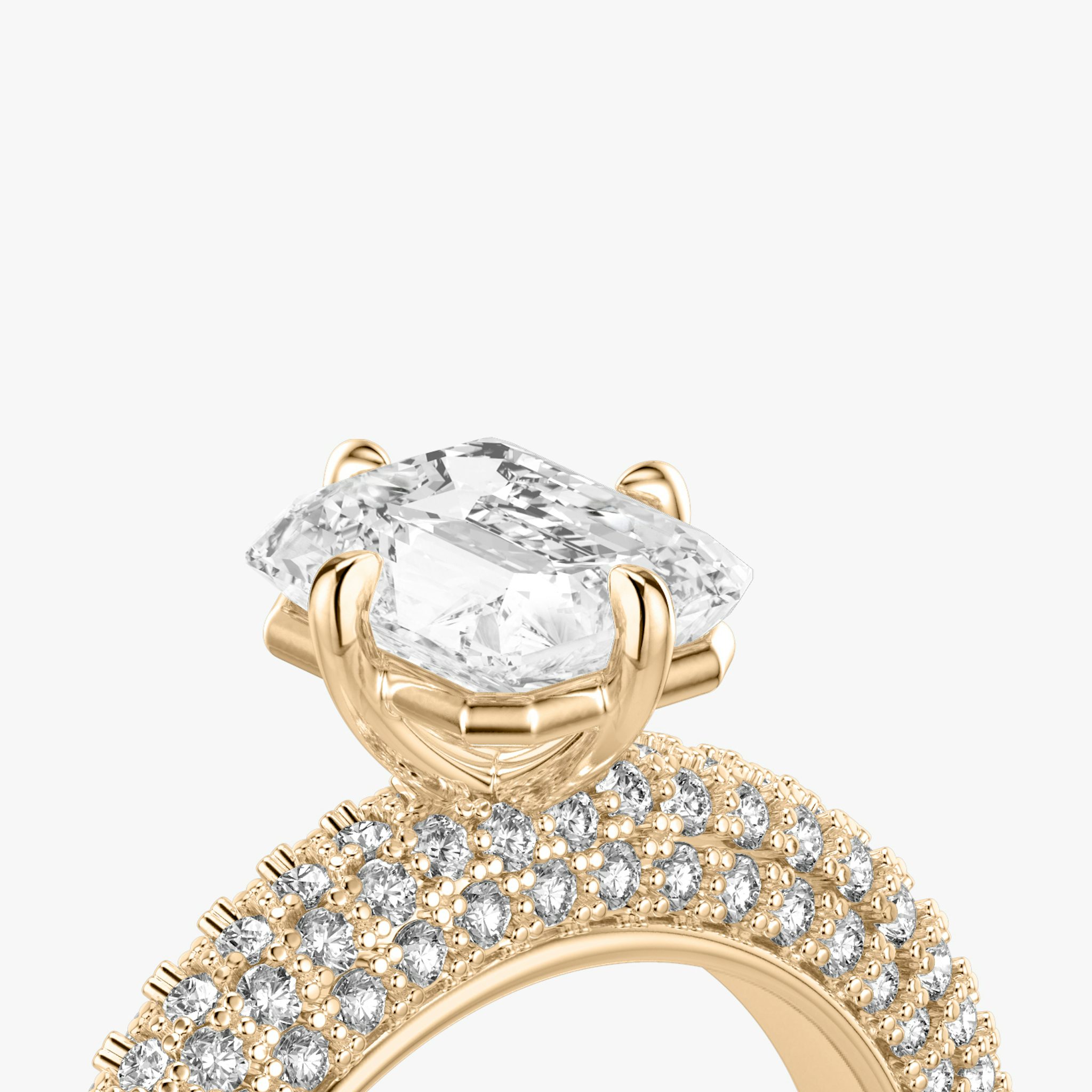 The Curator | Radiant | 14k | Rose Gold | bandAccent: Pavé | diamondOrientation: vertical | caratWeight: other