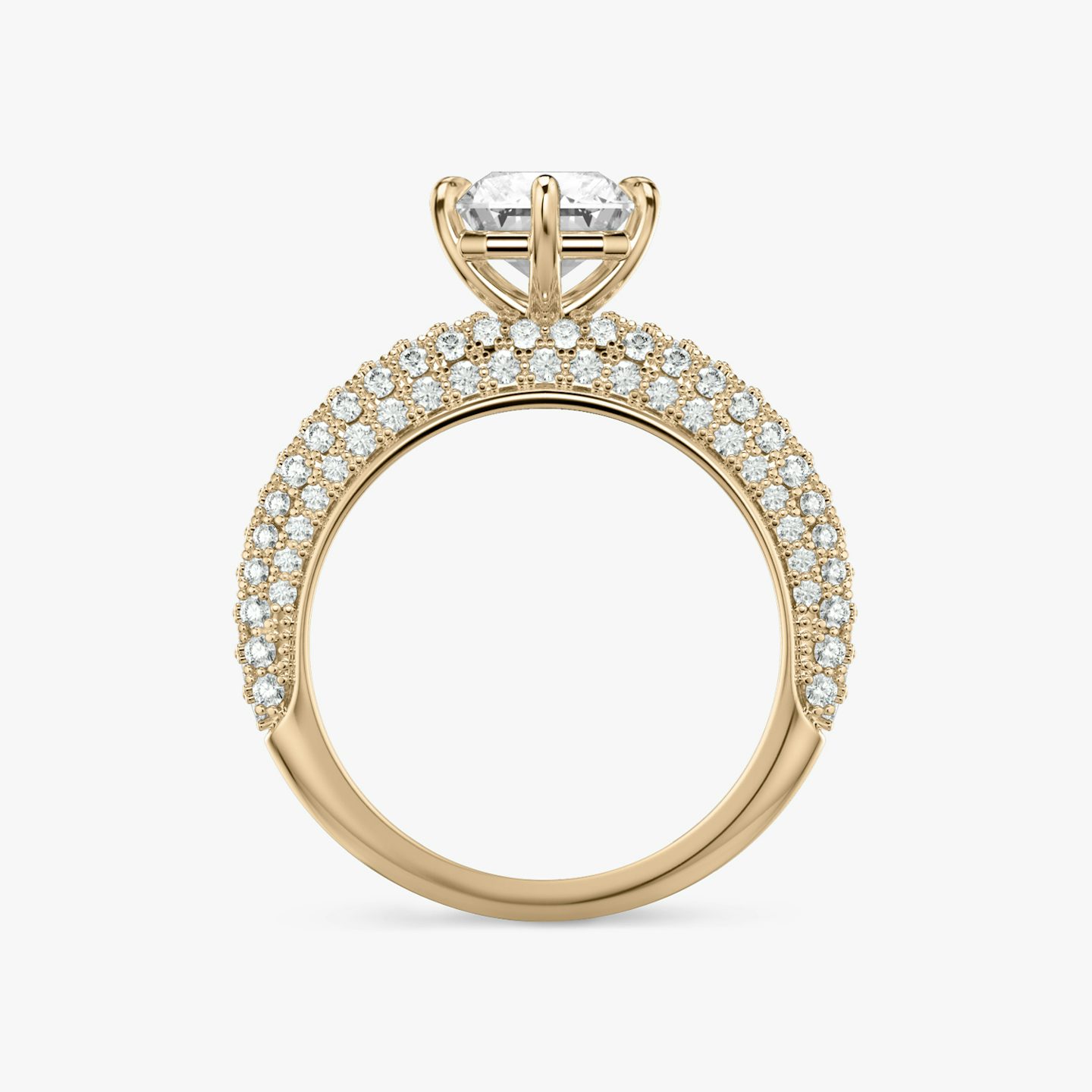 The Curator | Radiant | 14k | Rose Gold | bandAccent: Pavé | diamondOrientation: vertical | caratWeight: other