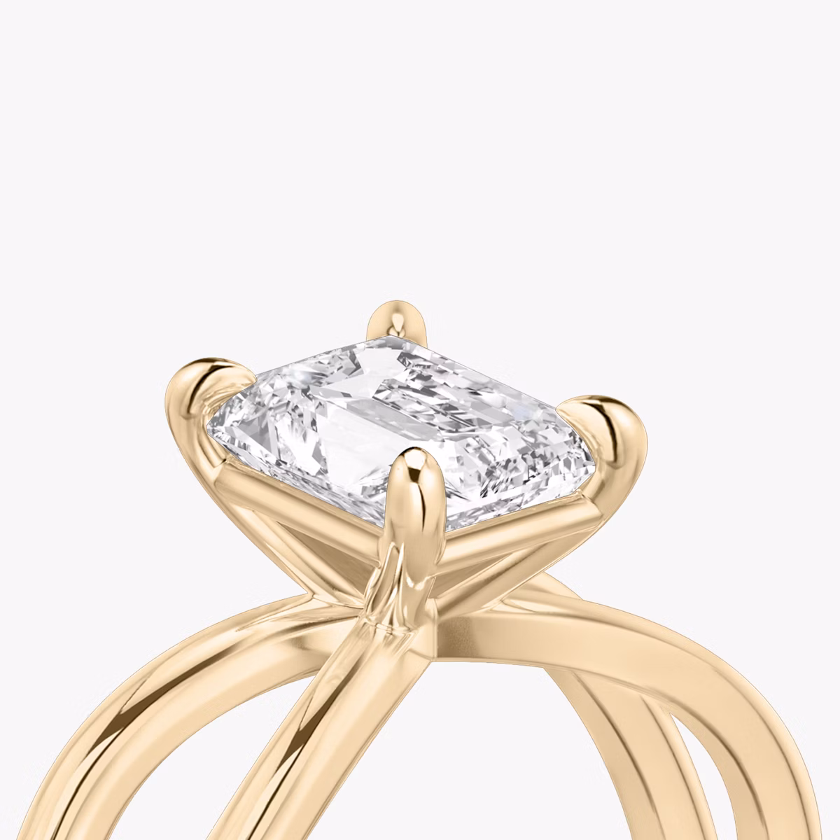 The Duet | Radiant | 14k | Rose Gold | bandAccent: Plain | diamondOrientation: vertical | caratWeight: other