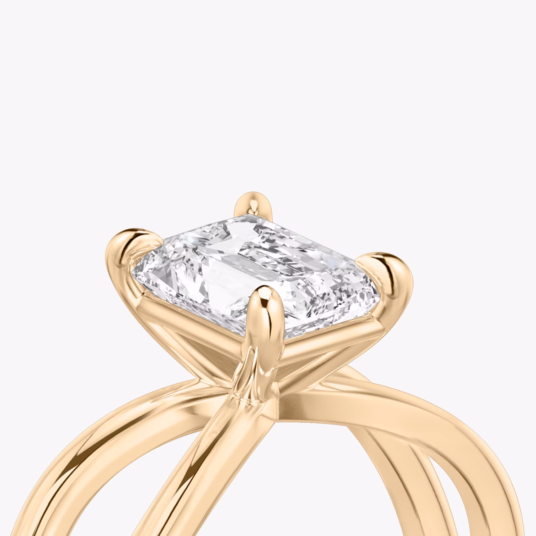 The Duet | Radiant | 14k | Rose Gold | bandAccent: Plain | diamondOrientation: vertical | caratWeight: other