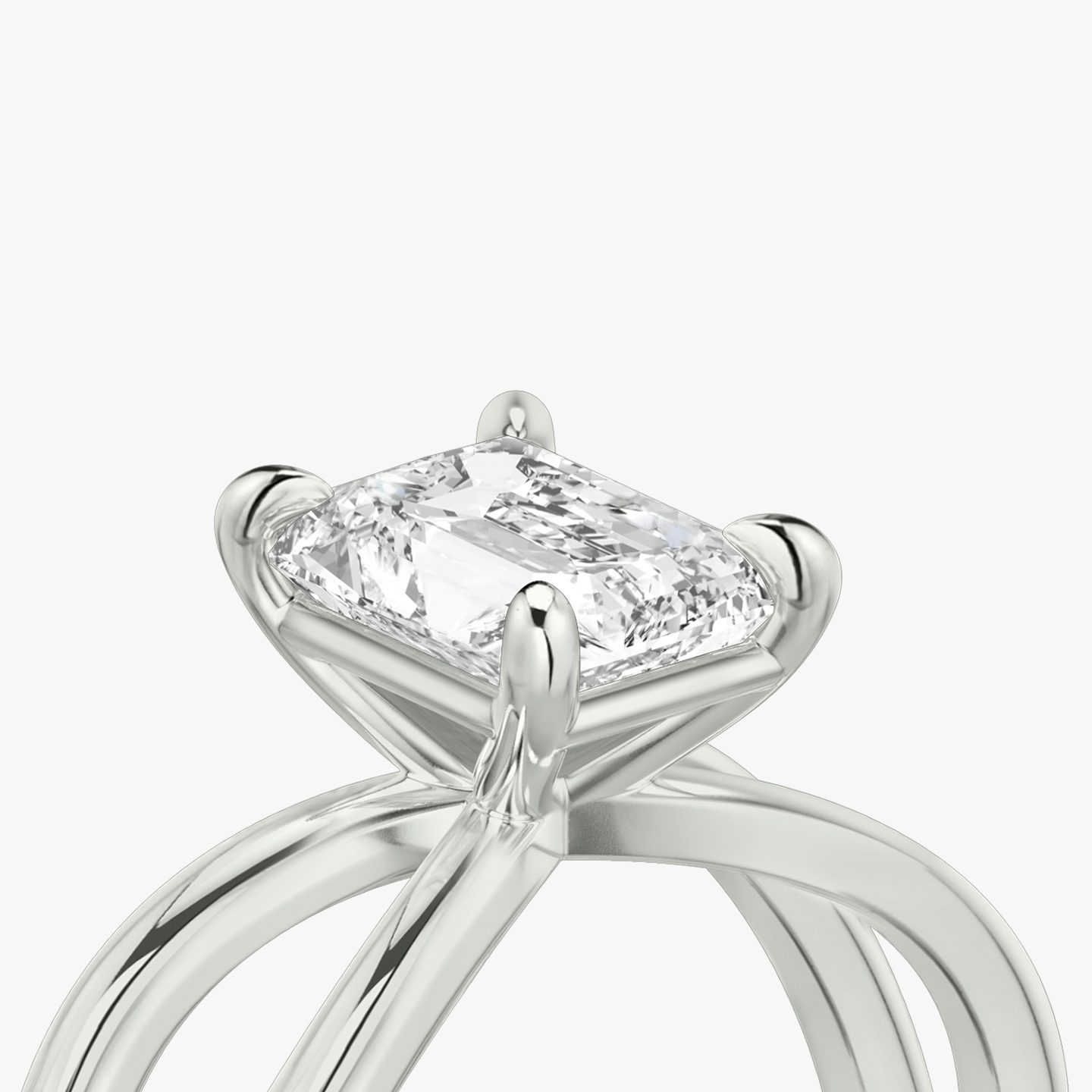 The Duet | Radiant | 18k | White Gold | bandAccent: Plain | diamondOrientation: vertical | caratWeight: other
