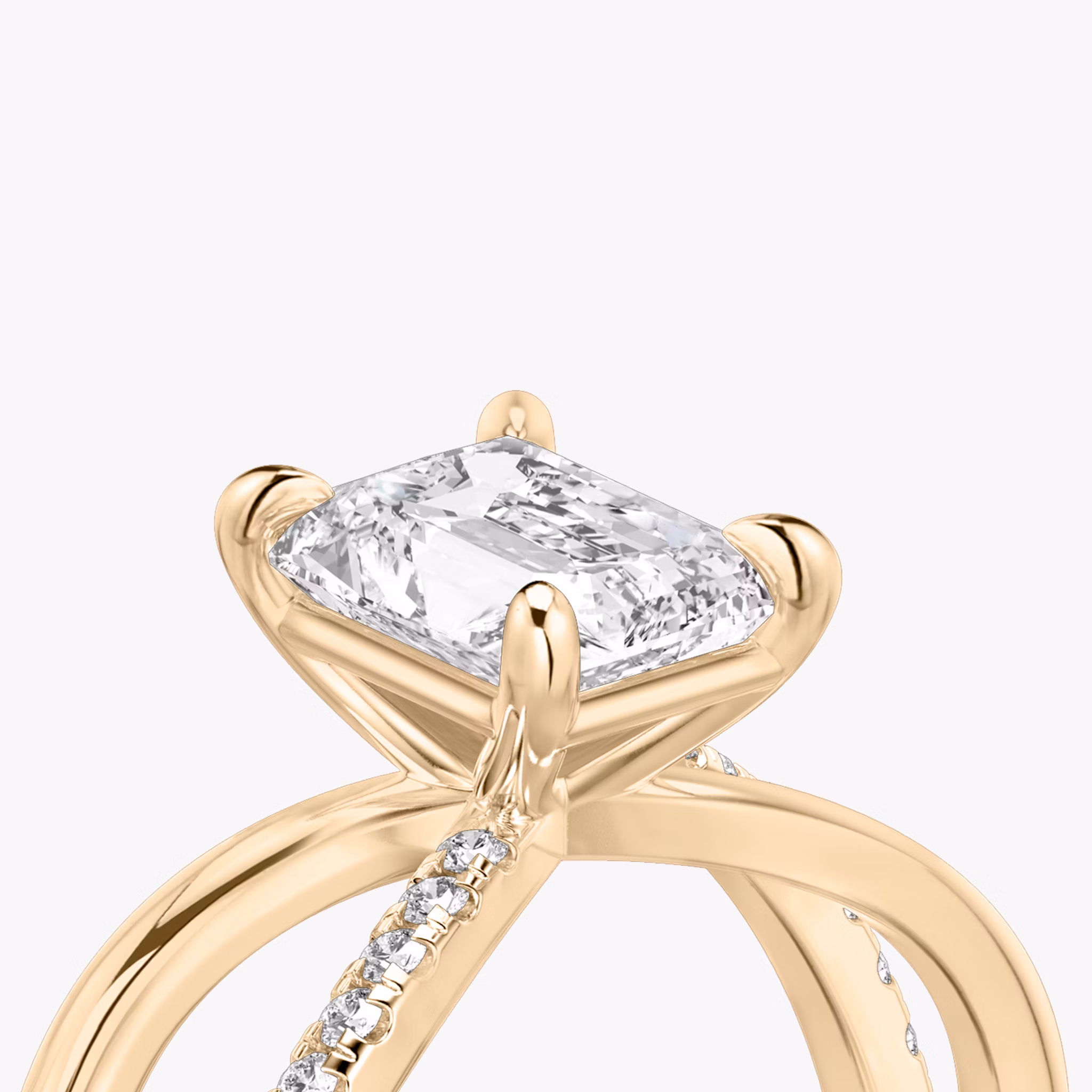 The Duet | Radiant | 14k | Rose Gold | bandAccent: Pavé | diamondOrientation: vertical | caratWeight: other