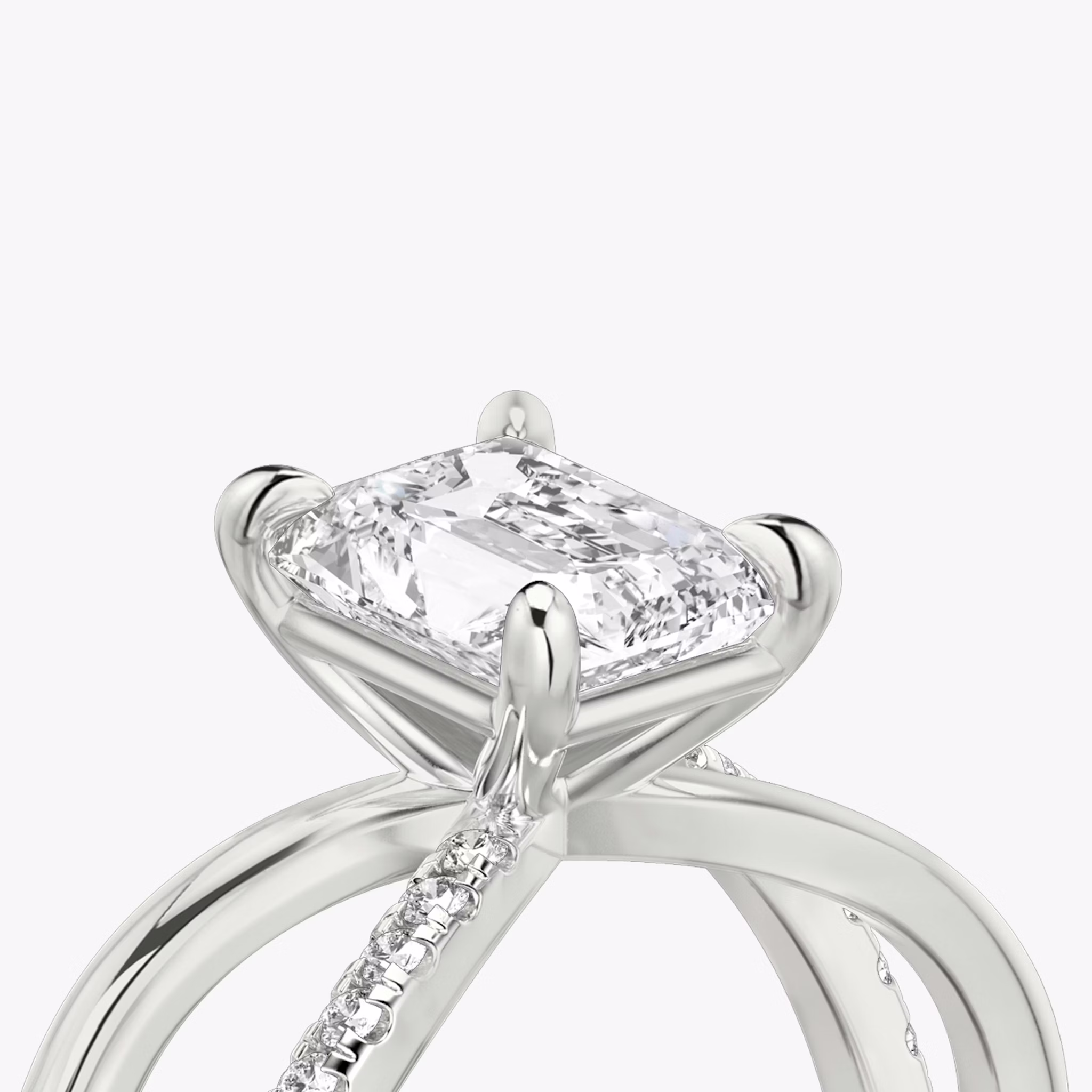 The Duet | Radiant | Platinum | bandAccent: Pavé | diamondOrientation: vertical | caratWeight: other