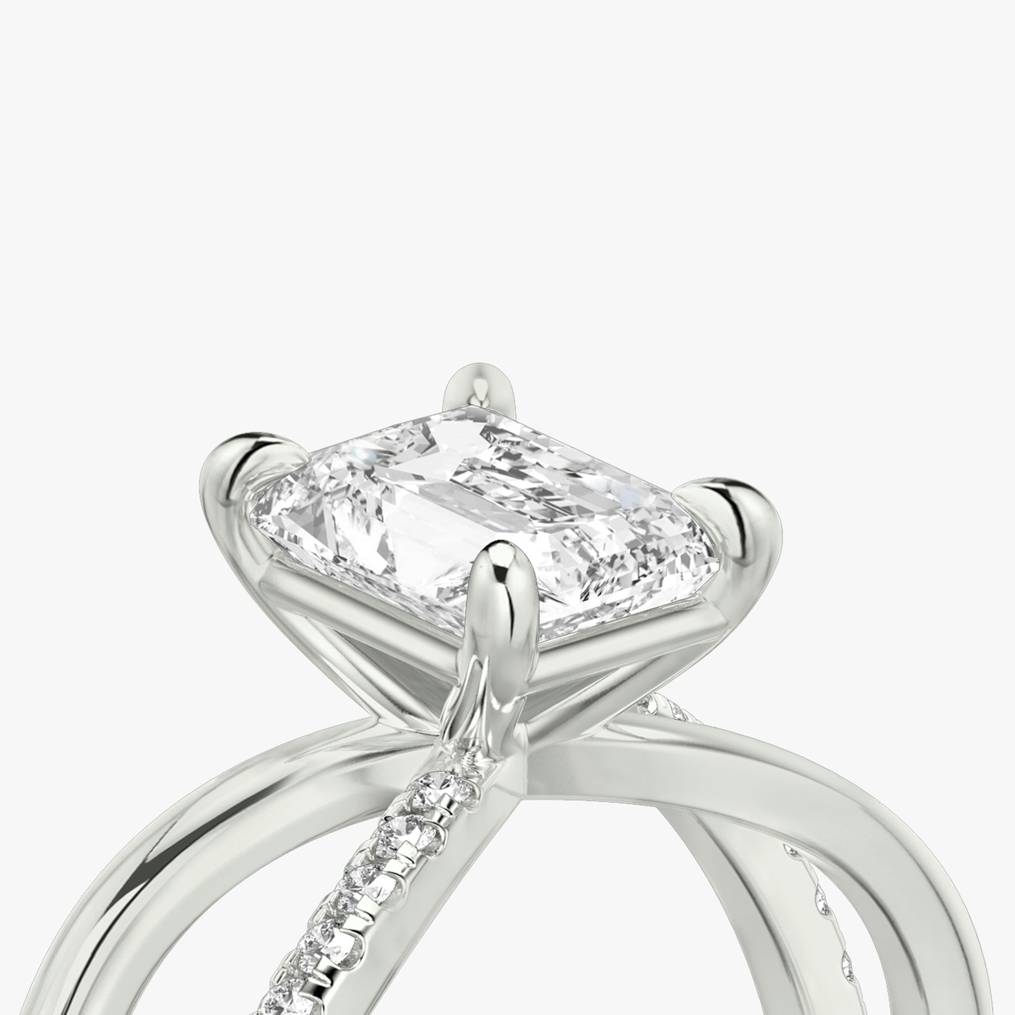 The Duet | Radiant | Platinum | bandAccent: Pavé | diamondOrientation: vertical | caratWeight: other