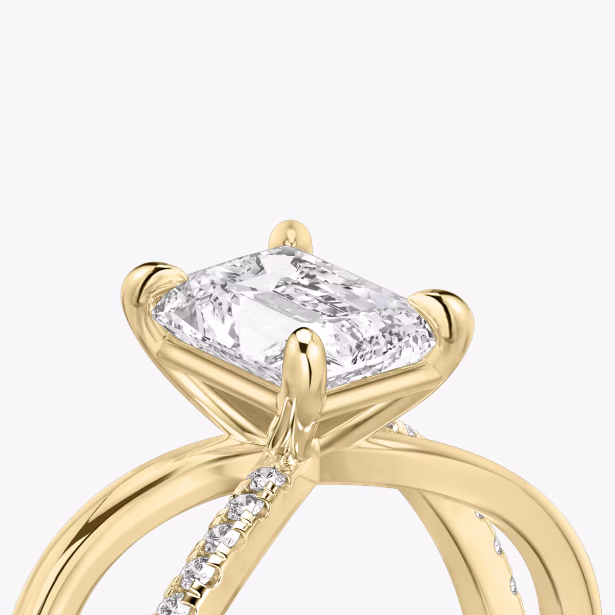 The Duet | Radiant | 18k | Yellow Gold | bandAccent: Pavé | diamondOrientation: vertical | caratWeight: other