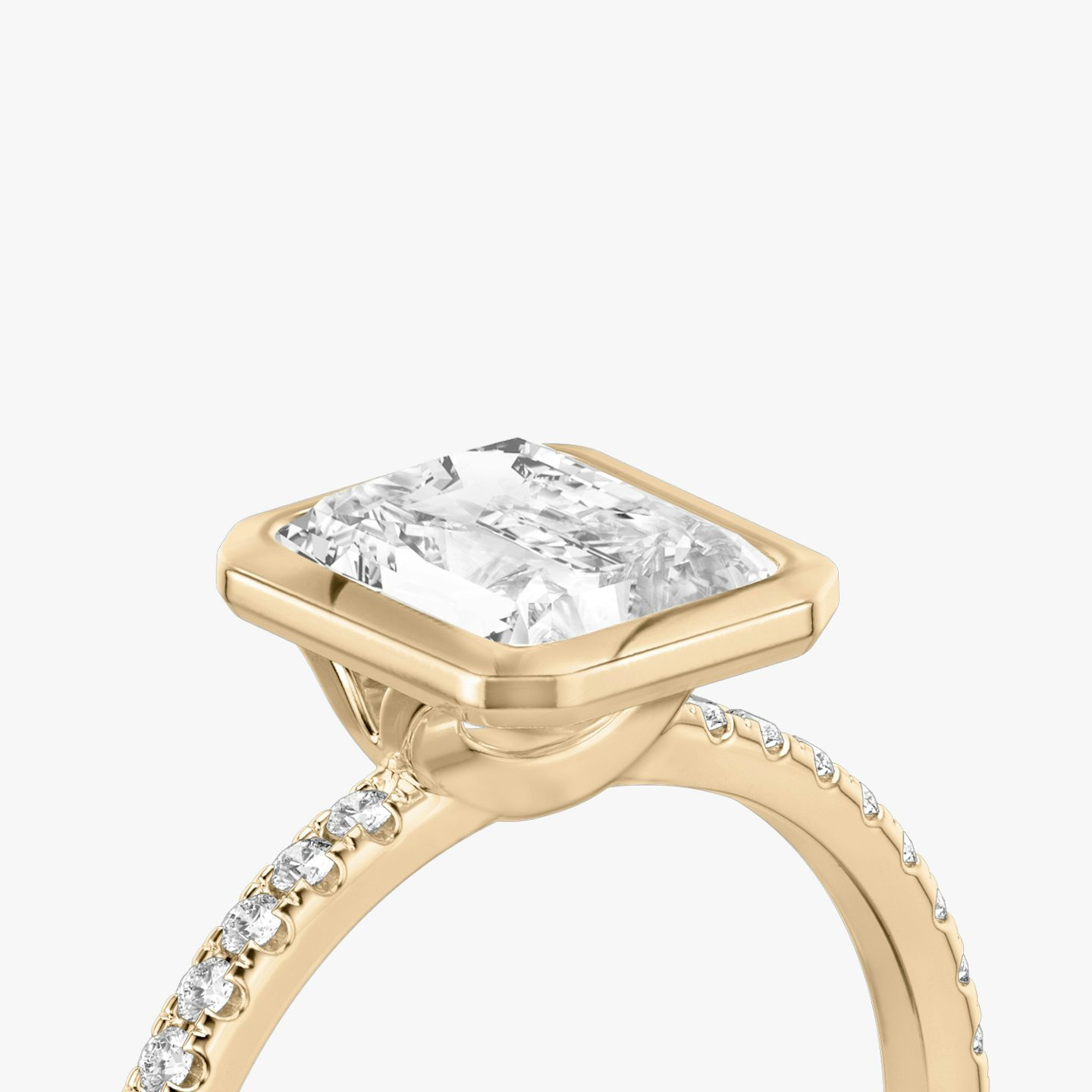 The Signature Bezel | Radiant | 14k | Rose Gold | bandAccent: Pavé | diamondOrientation: vertical | caratWeight: other