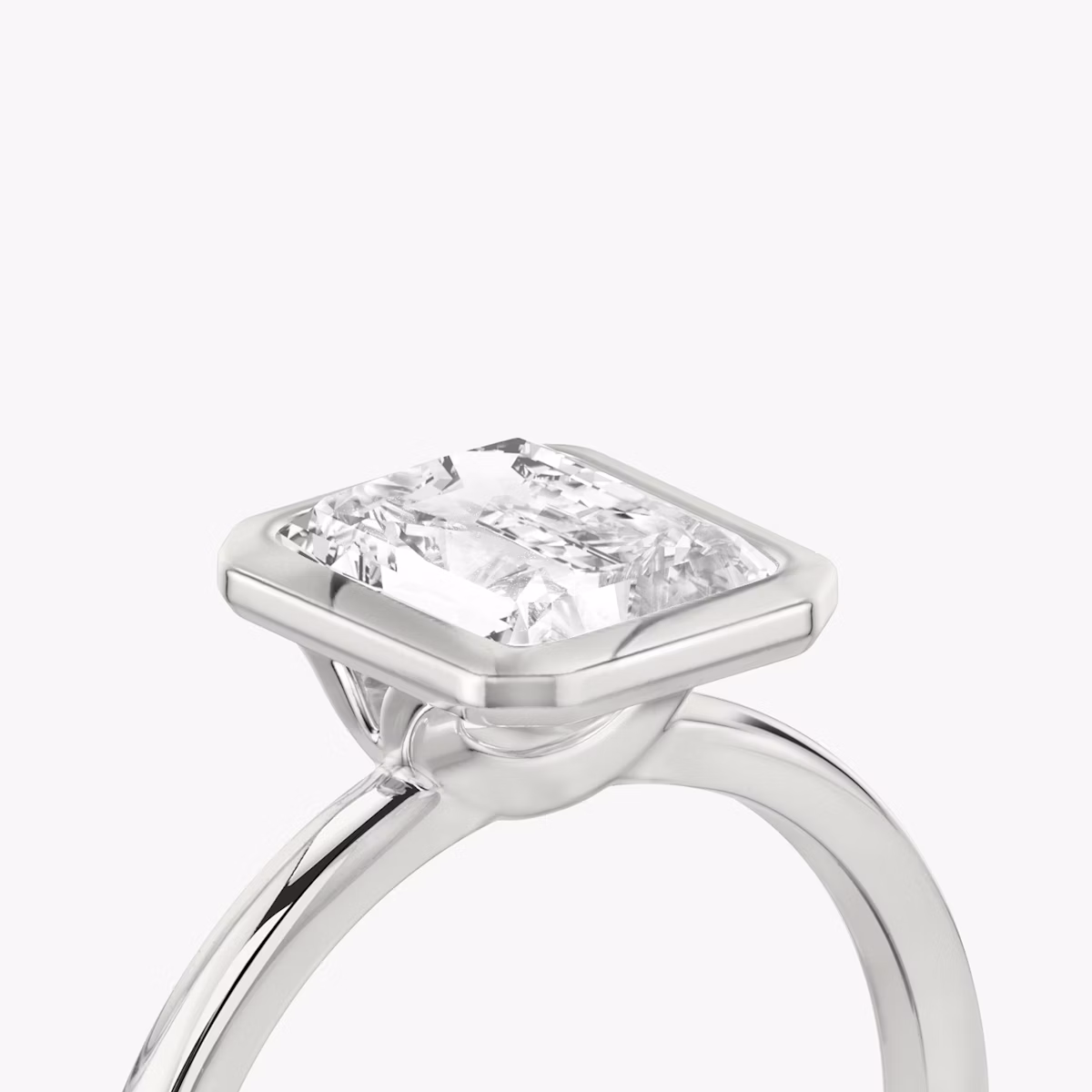 The Signature Bezel | Radiant | Platinum | bandAccent: Plain | diamondOrientation: vertical | caratWeight: other