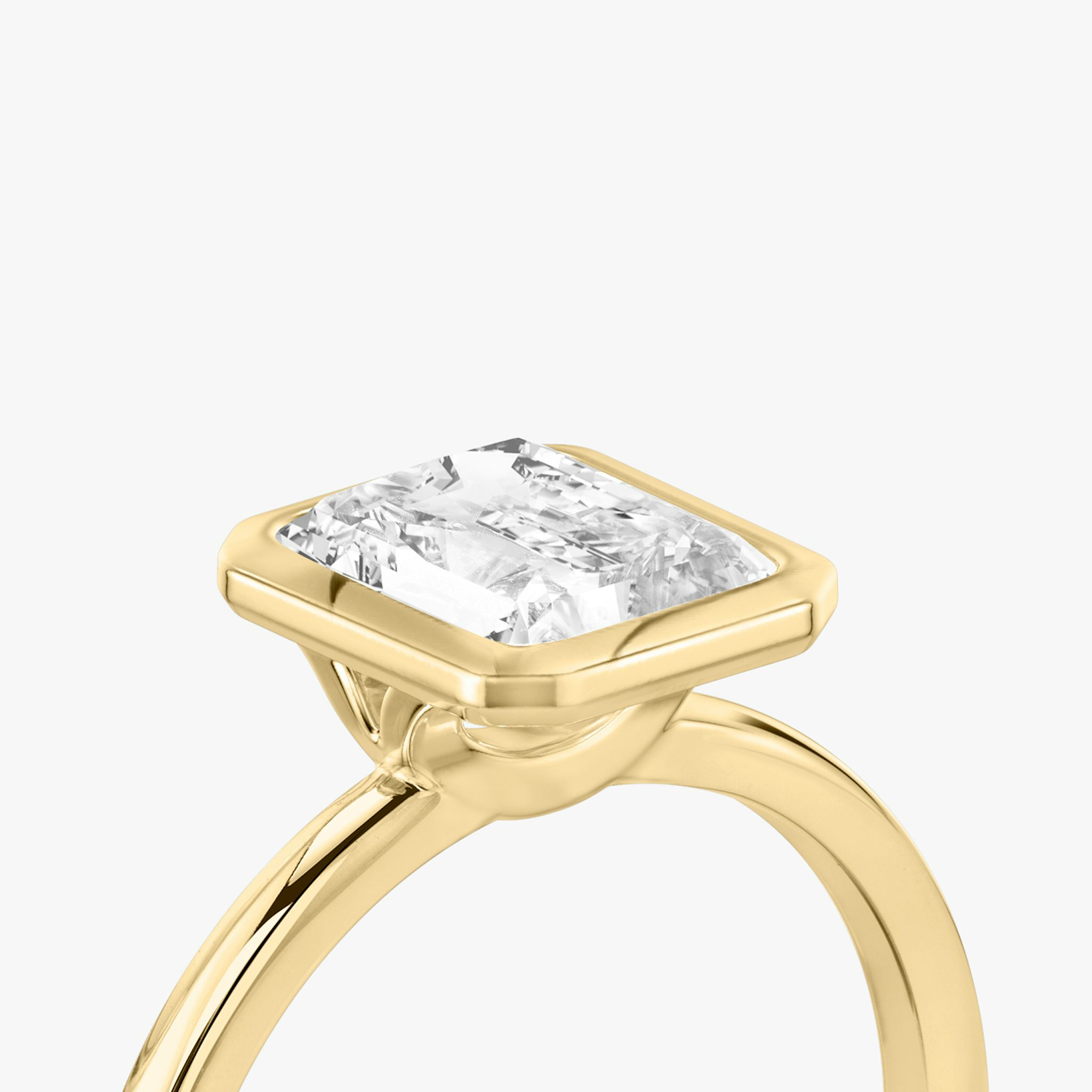 The Signature Bezel | Radiant | 18k | Yellow Gold | bandAccent: Plain | diamondOrientation: vertical | caratWeight: other