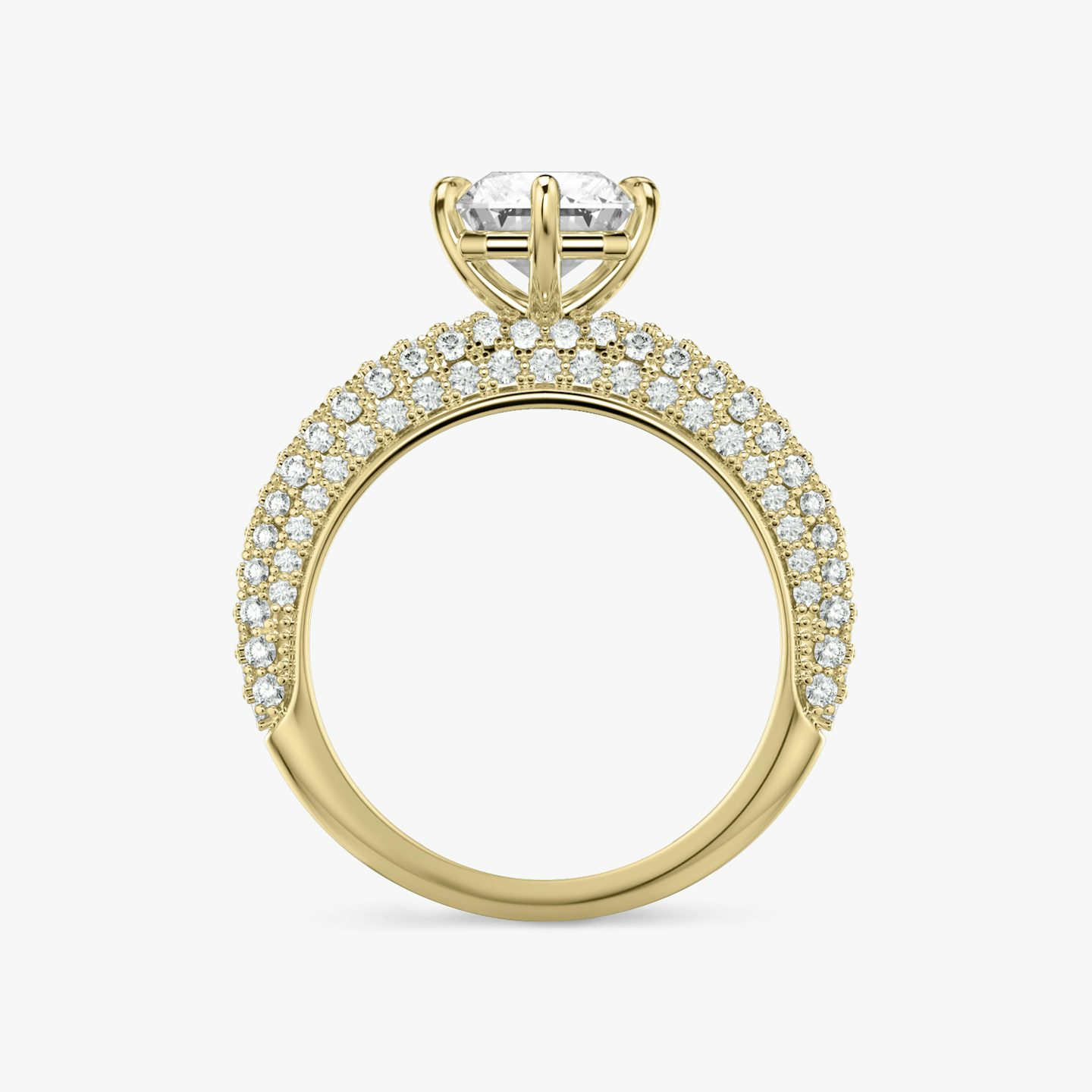 The Curator | Radiant | 18k | Yellow Gold | bandAccent: Pavé | diamondOrientation: vertical | caratWeight: other