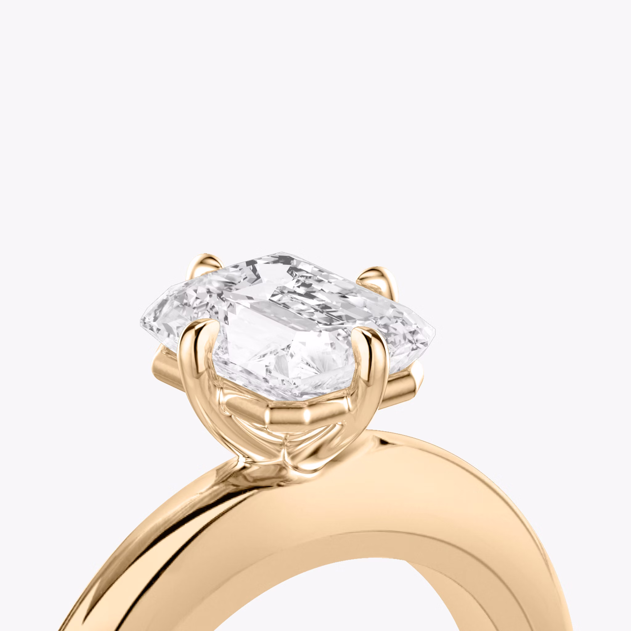 The Curator | Radiant | 14k | Rose Gold | bandAccent: Plain | diamondOrientation: vertical | caratWeight: other