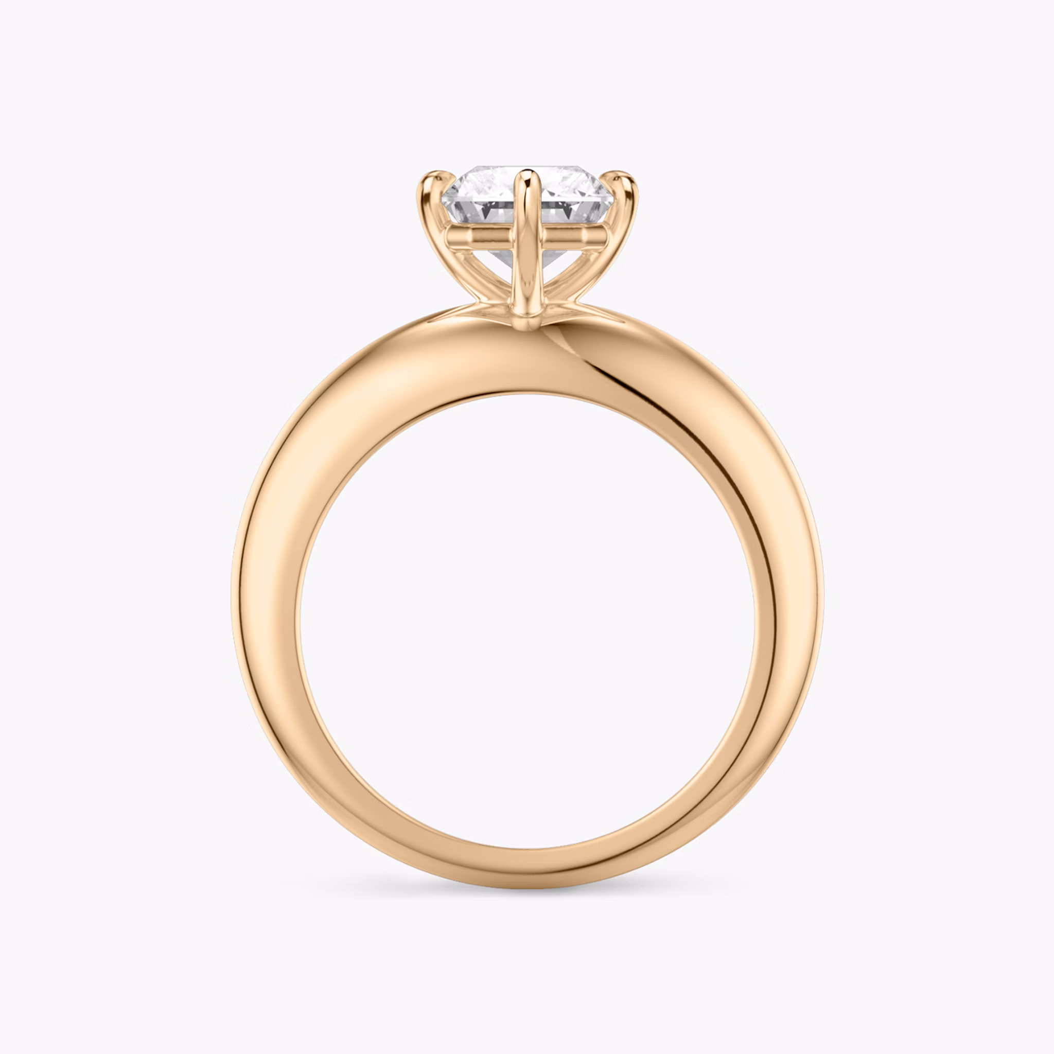 The Curator | Radiant | 14k | Rose Gold | bandAccent: Plain | diamondOrientation: vertical | caratWeight: other