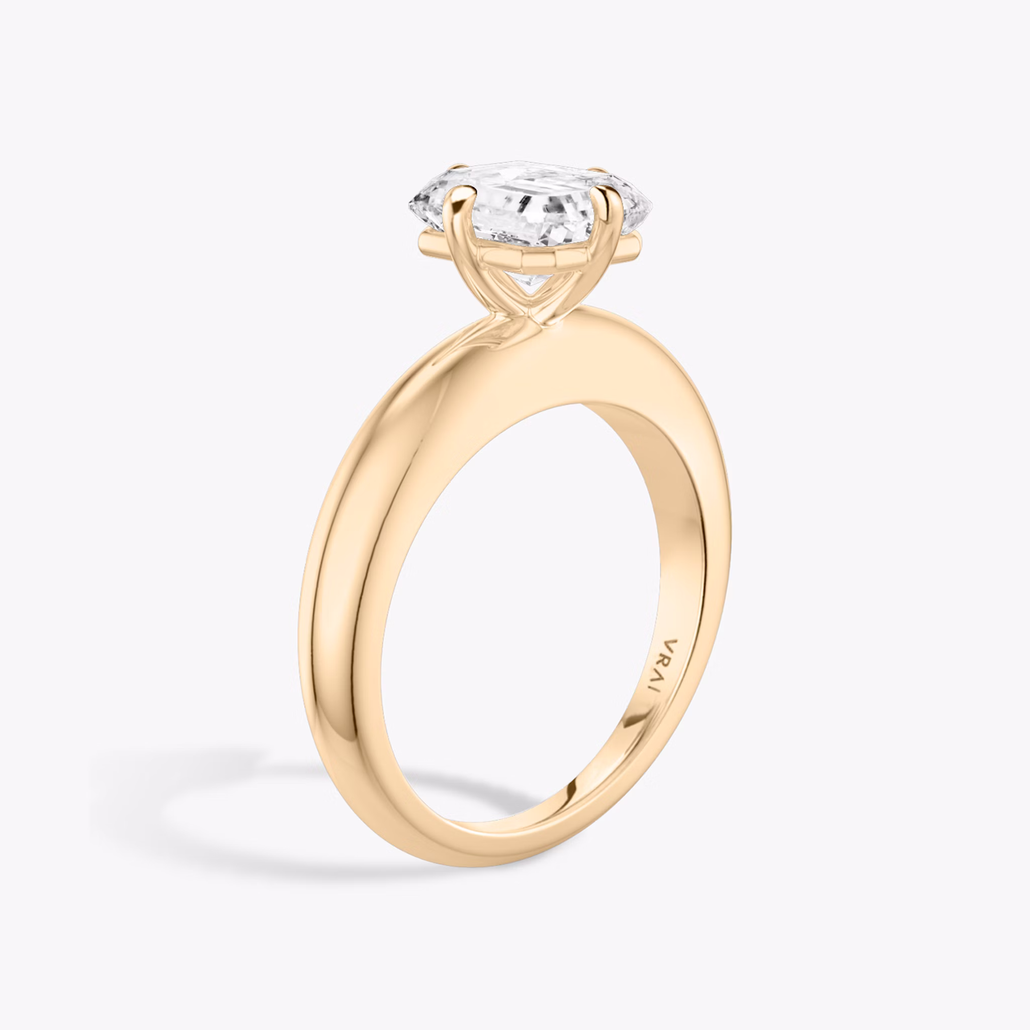 The Curator | Radiant | 14k | Rose Gold | bandAccent: Plain | diamondOrientation: vertical | caratWeight: other