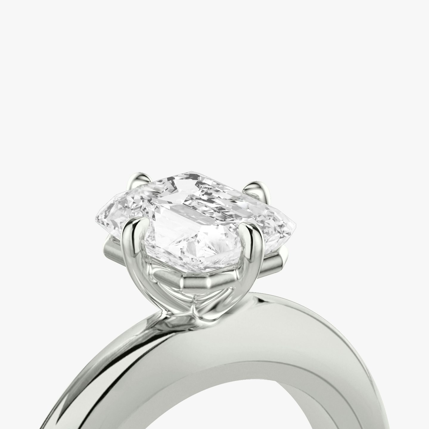 The Curator | Radiant | 18k | White Gold | bandAccent: Plain | diamondOrientation: vertical | caratWeight: other