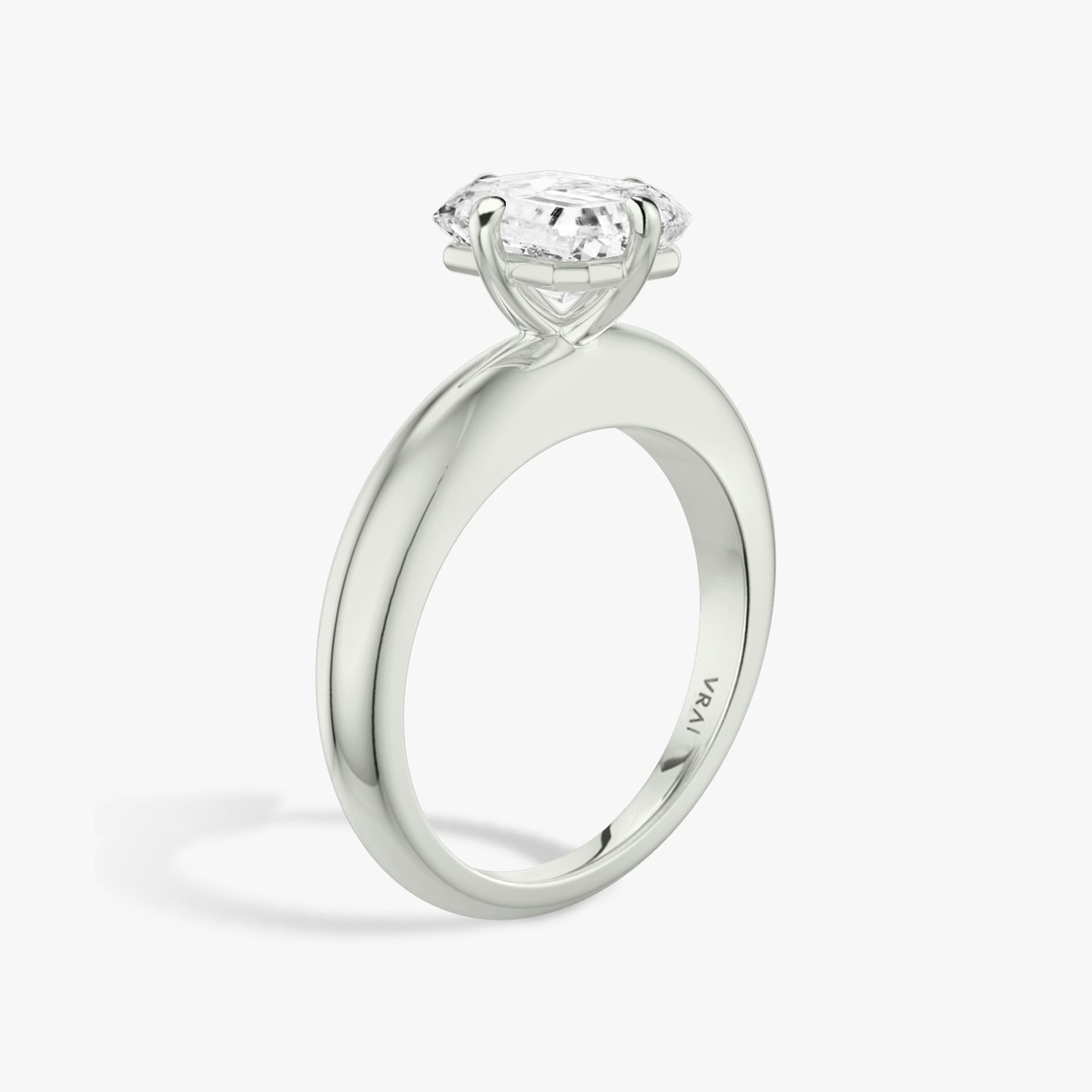 The Curator | Radiant | 18k | White Gold | bandAccent: Plain | diamondOrientation: vertical | caratWeight: other
